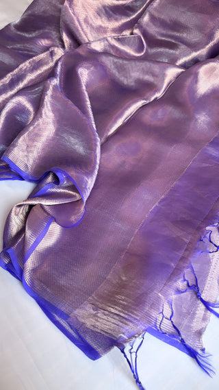 Royal purple tissue silk brocade kadhwa saree