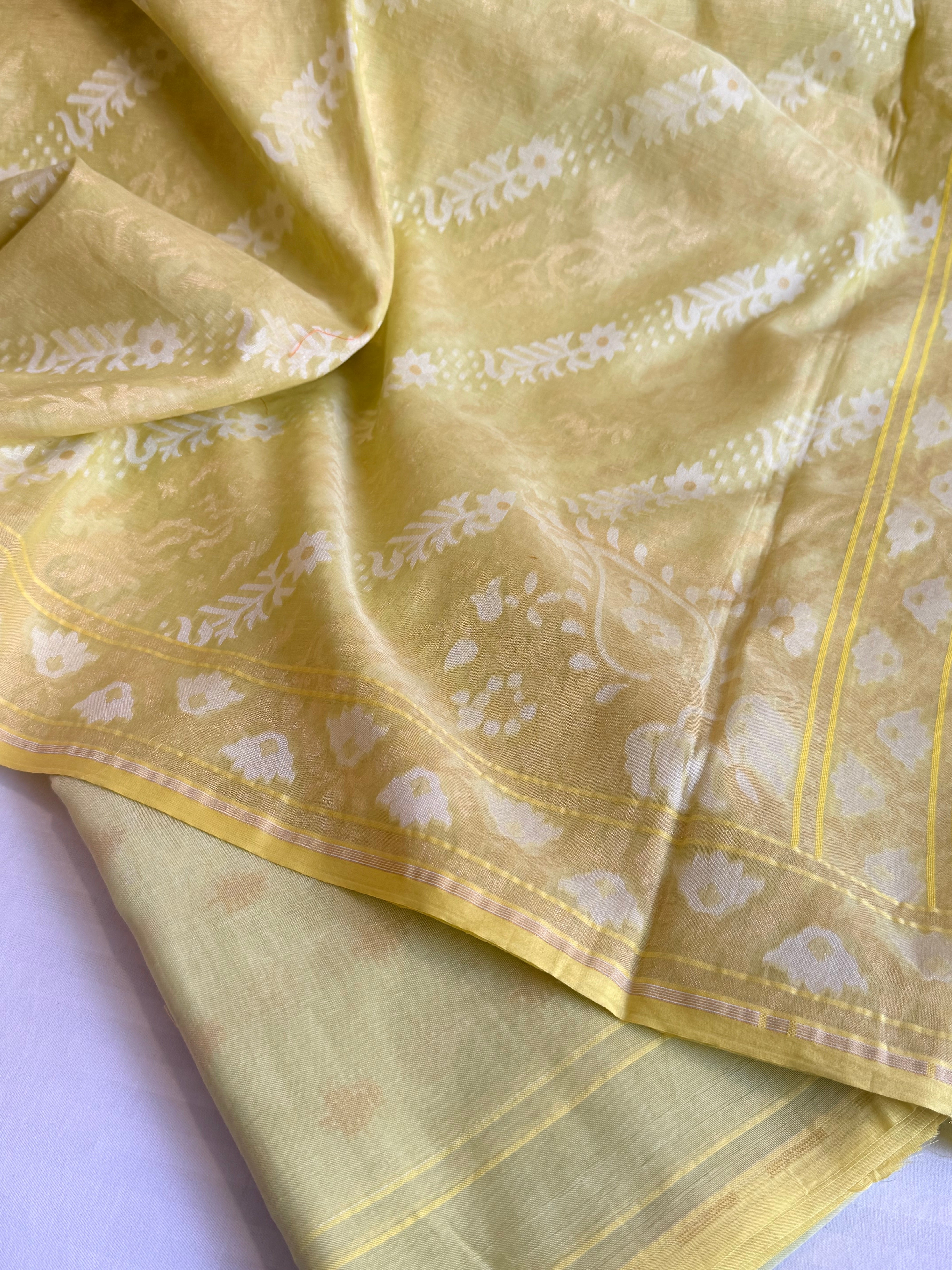 Iktara jamdani kadhwa sona rupa weaving banarasi mul cotton suit set