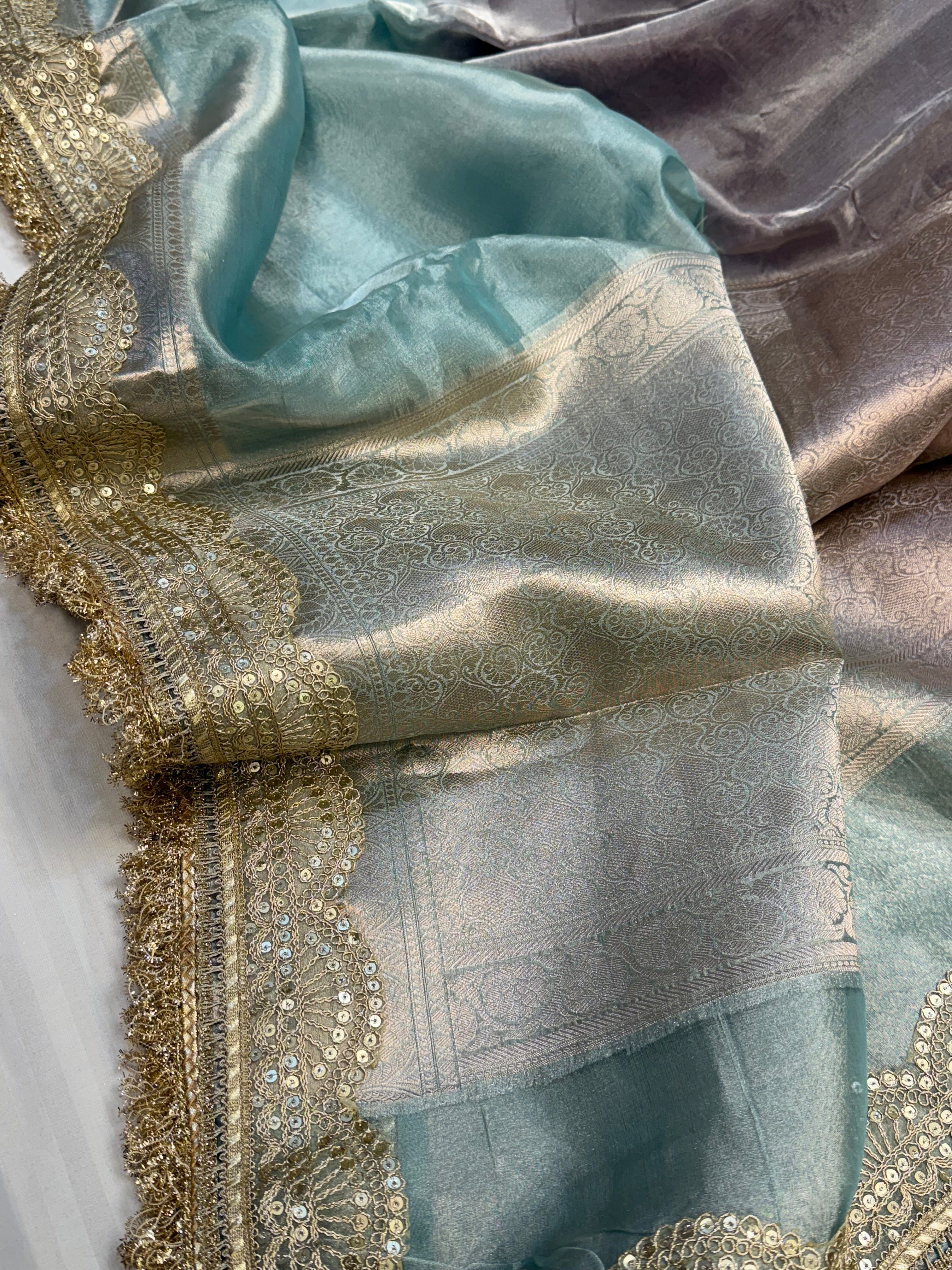 Maharani rang birangi tissue silk shaded multicoloured kadhwa saree