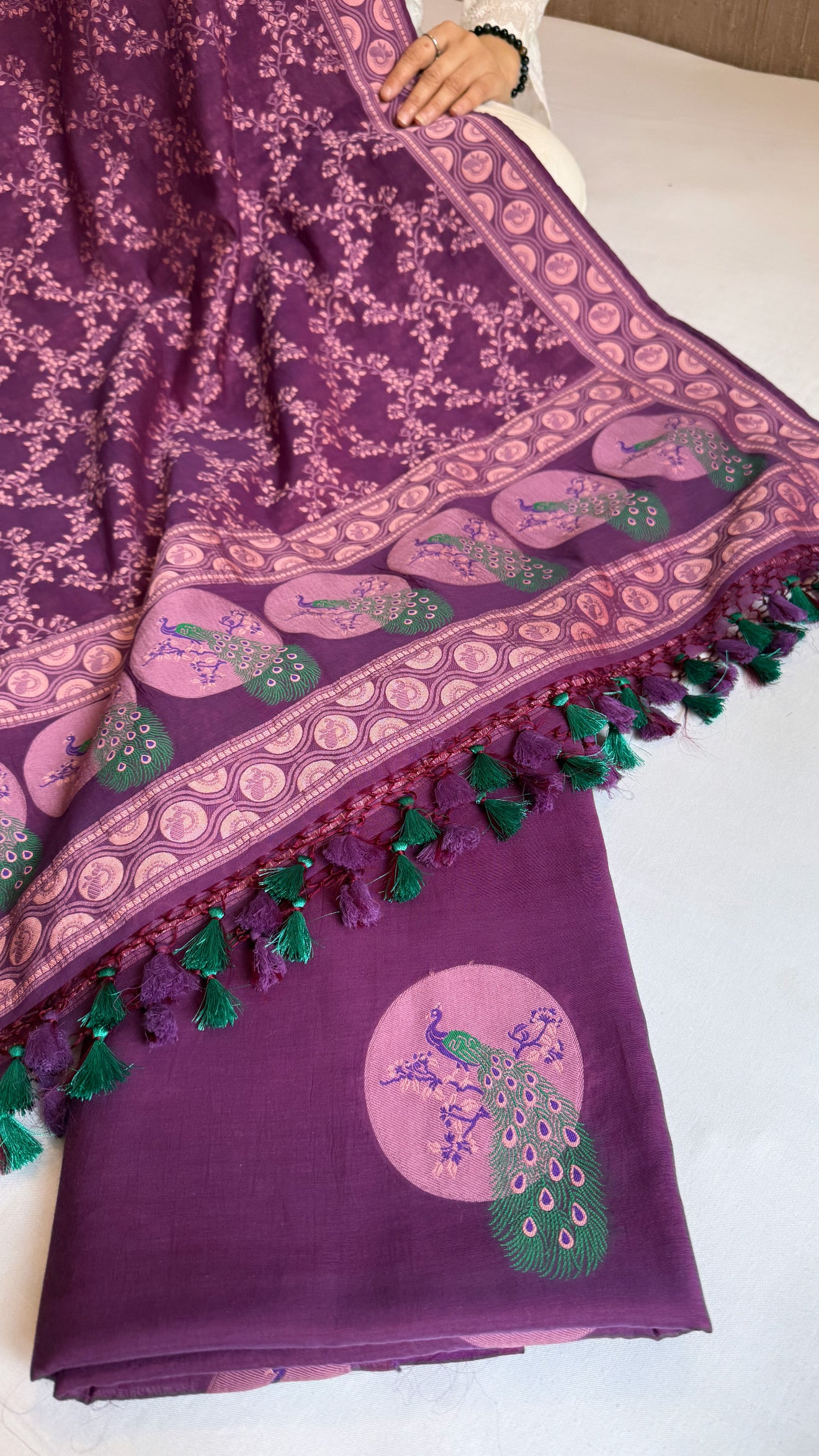 Banarasi cotton resham meenakari suit set