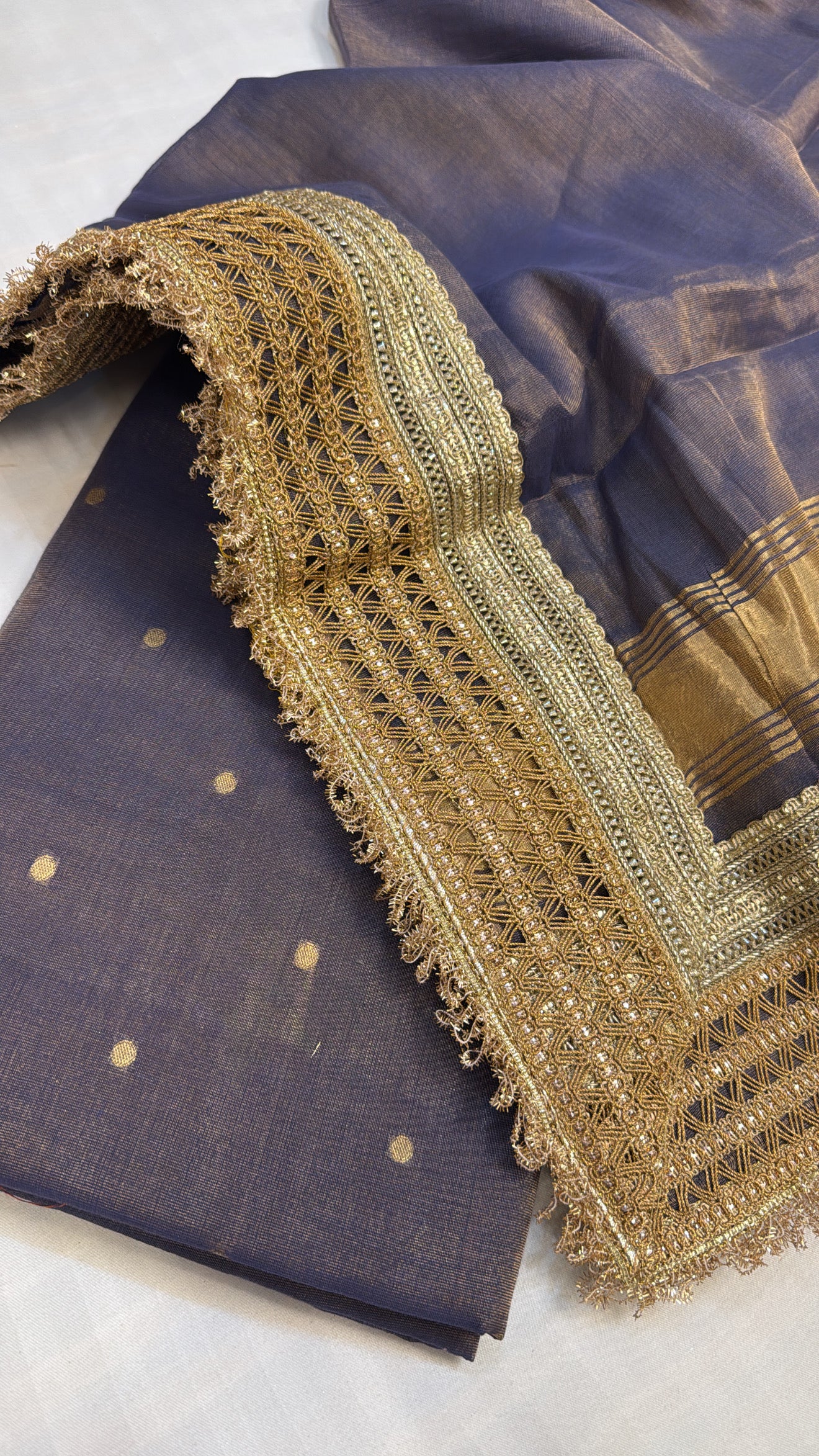 Mul cotton tissue banarasi suit set