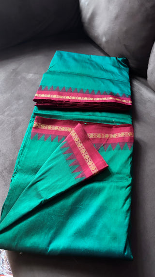 Dada’s special bottle green dhoti duppata set for men