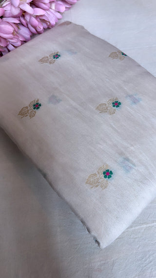 Moonga silk dyeable kadhwa meenedar fabric