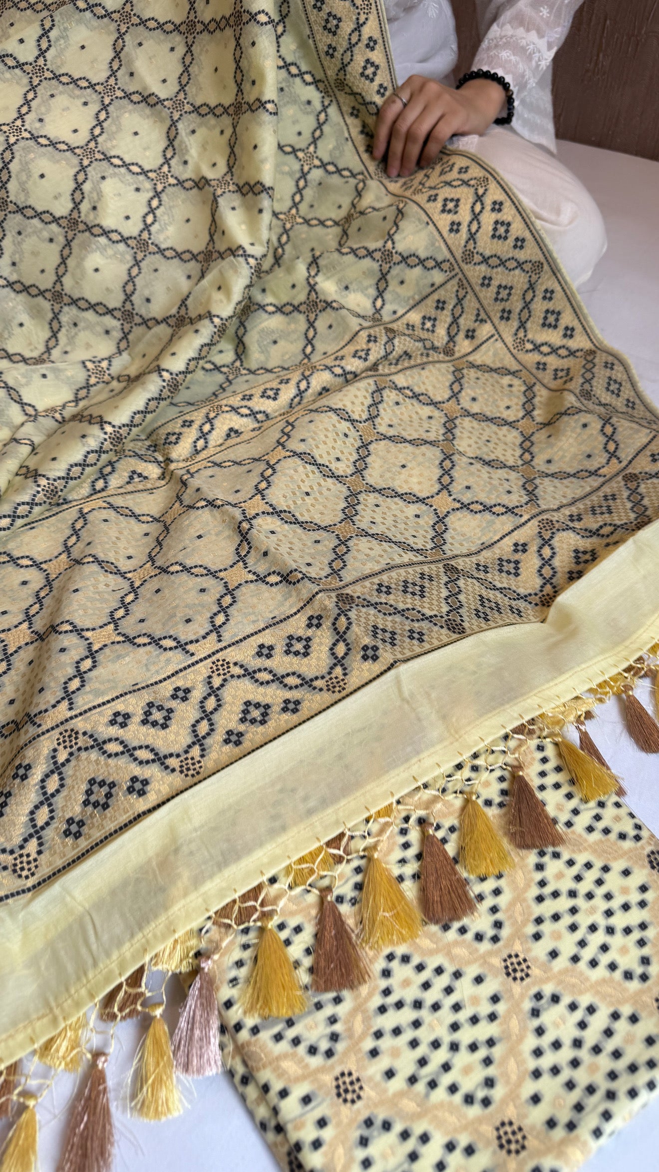 Banarasi cotton resham meenakari suit set