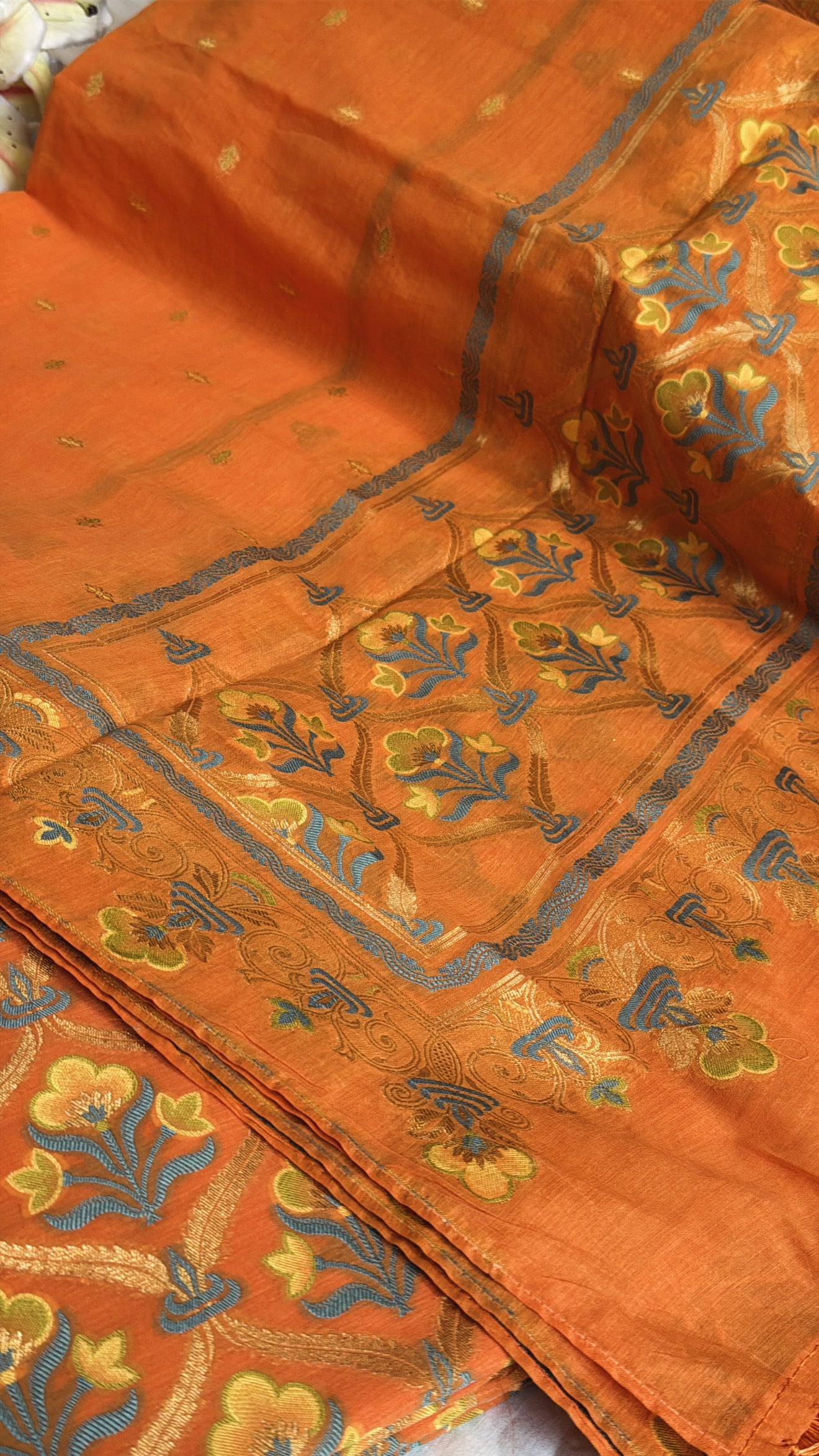 Banarasi cotton silk kadhwa meenakari suit set