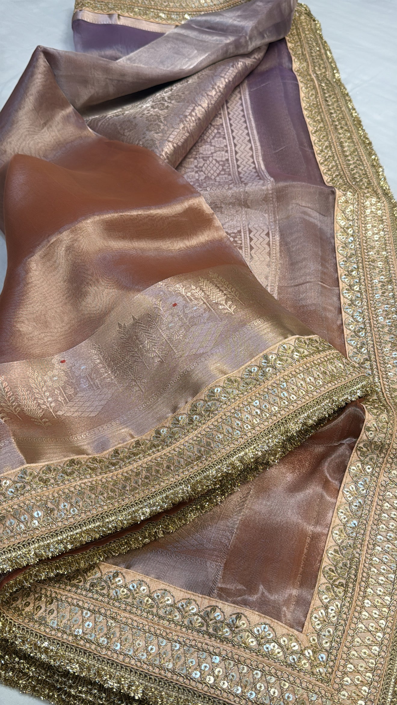 Maharani rang-birangi multicoloured shaded kadhwa tissue silk saree