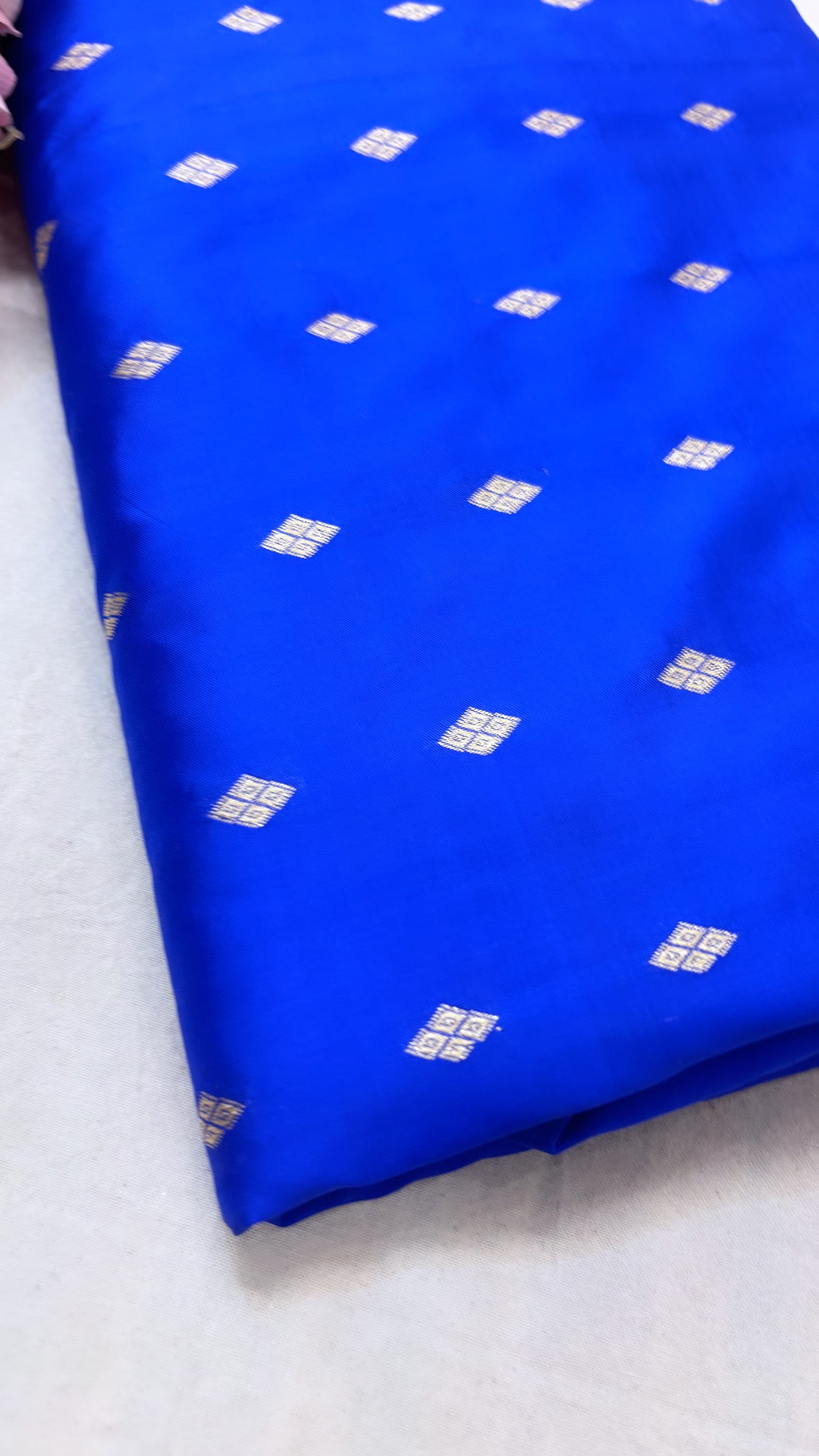 Electric blue katan silk fabric