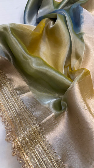 Maharani rang-birangi multicolour shaded tissue silk saree