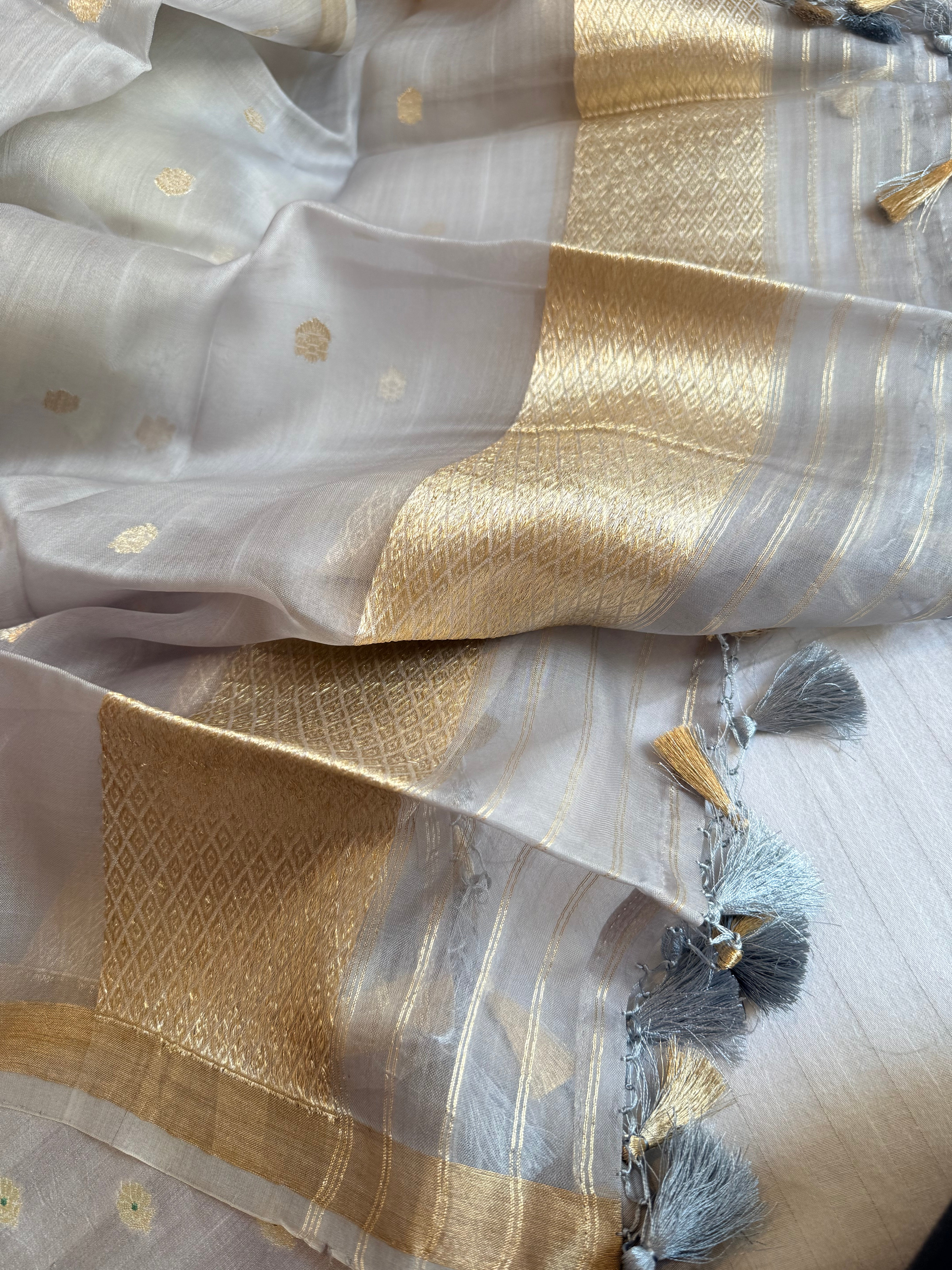 Summer suit sets - Spun chiniya silk kadhwa buti kora silk duppata suit sets