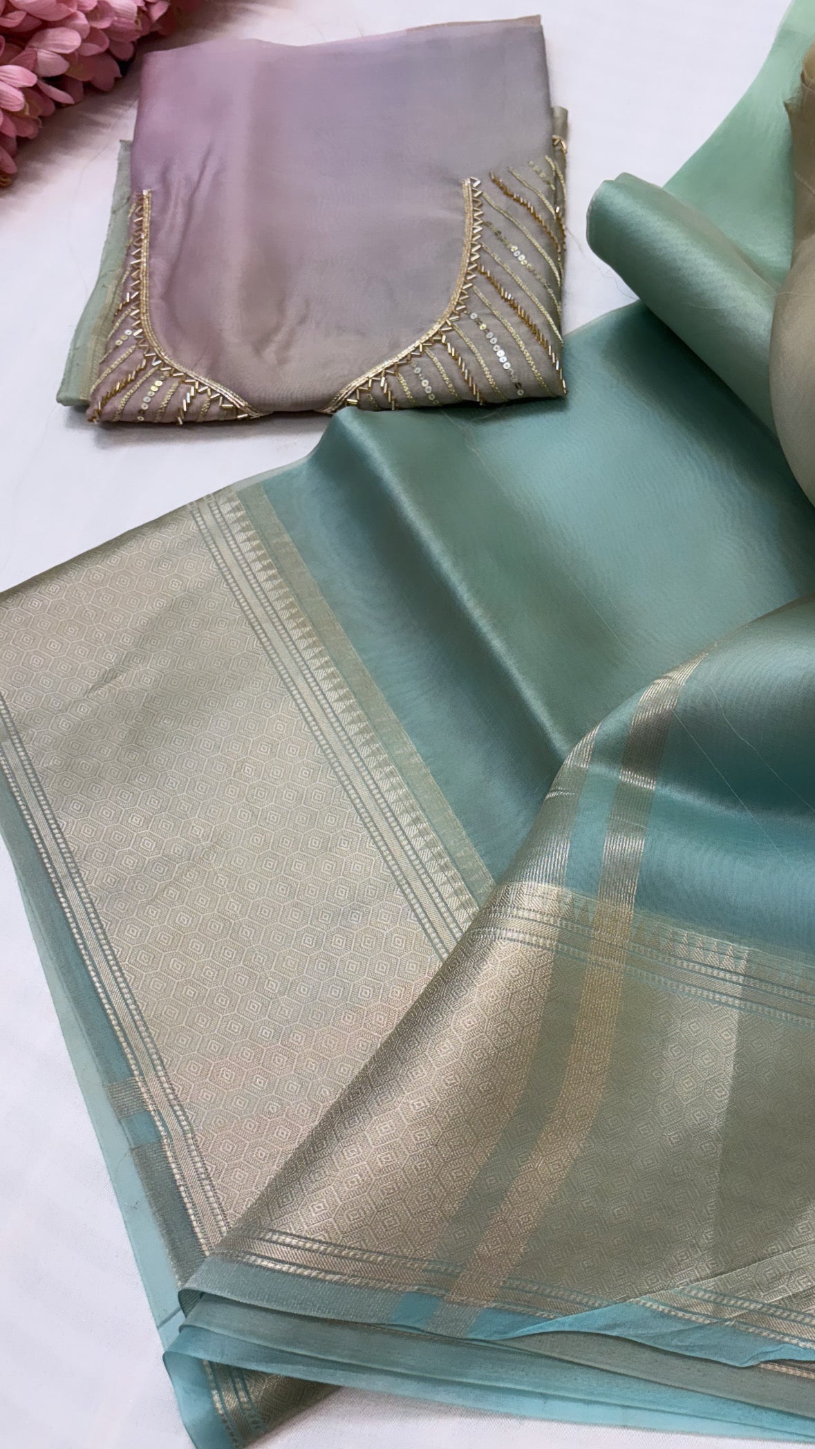 Noor kora silk saree