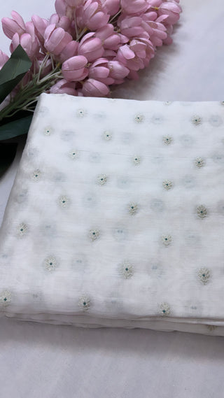 Chiniya silk dyeable kadhwa buti meenedar fabric