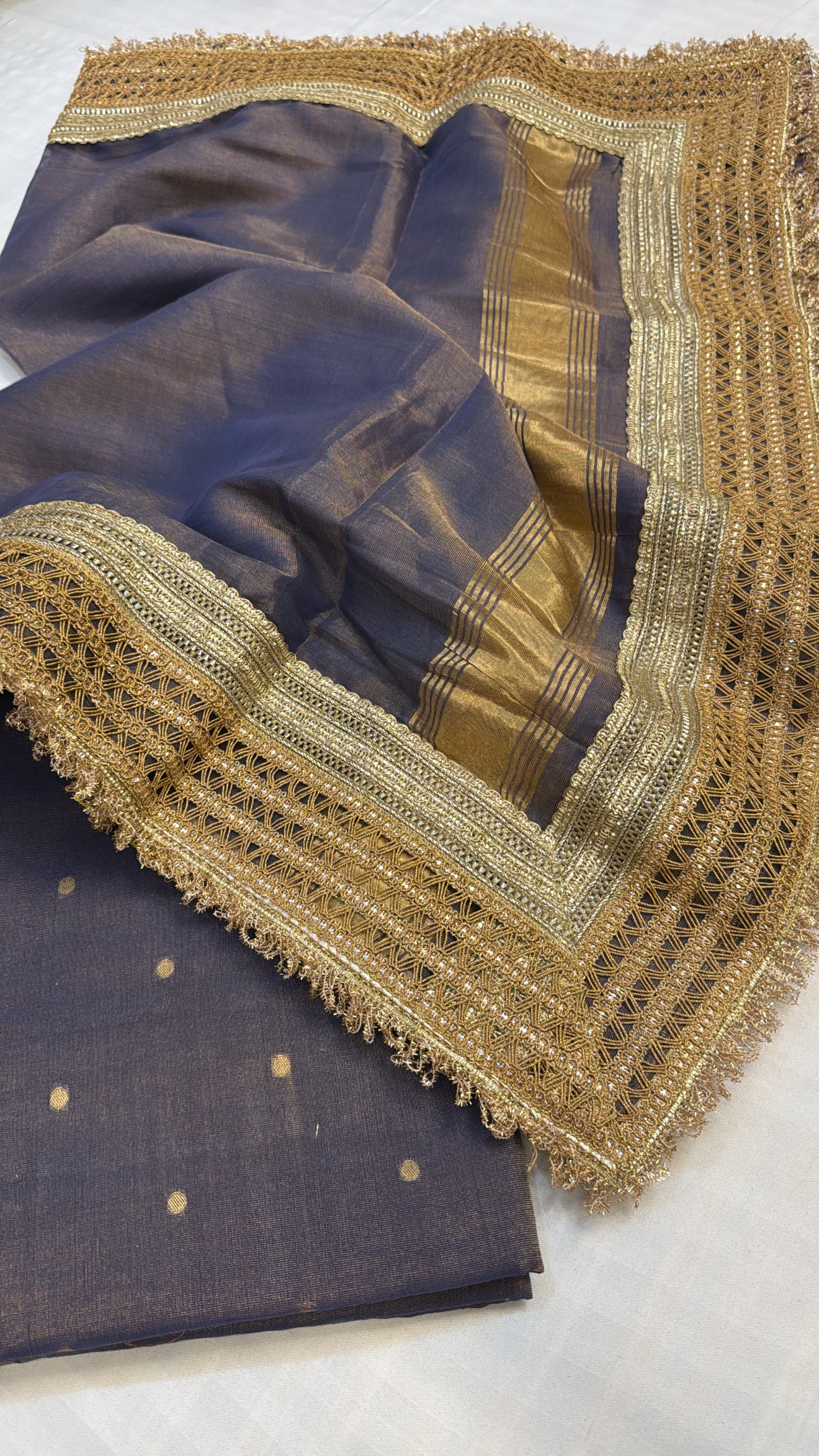 Mul cotton tissue banarasi suit set