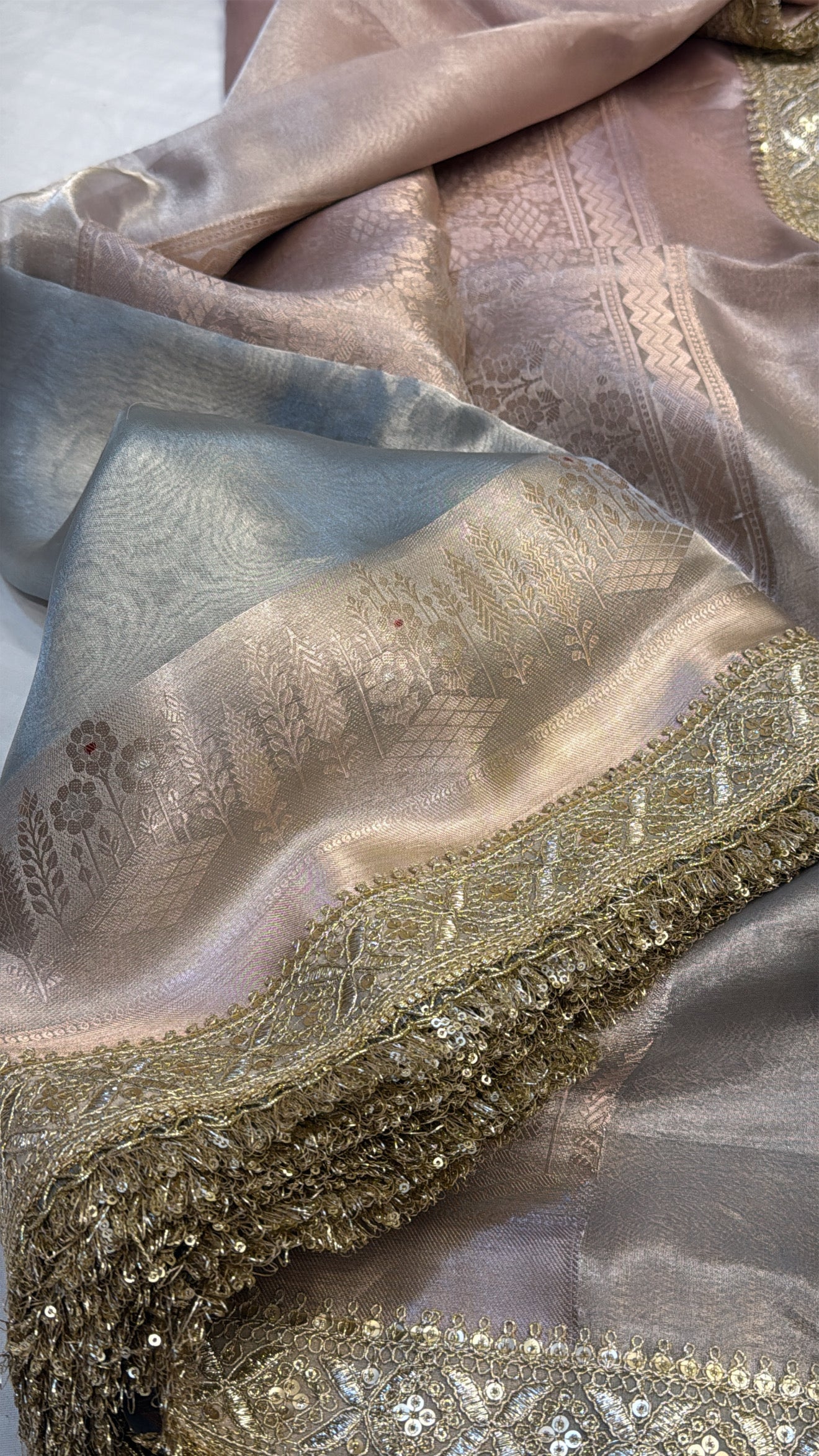 Maharani rang-birangi multicoloured shaded kadhwa tissue silk saree