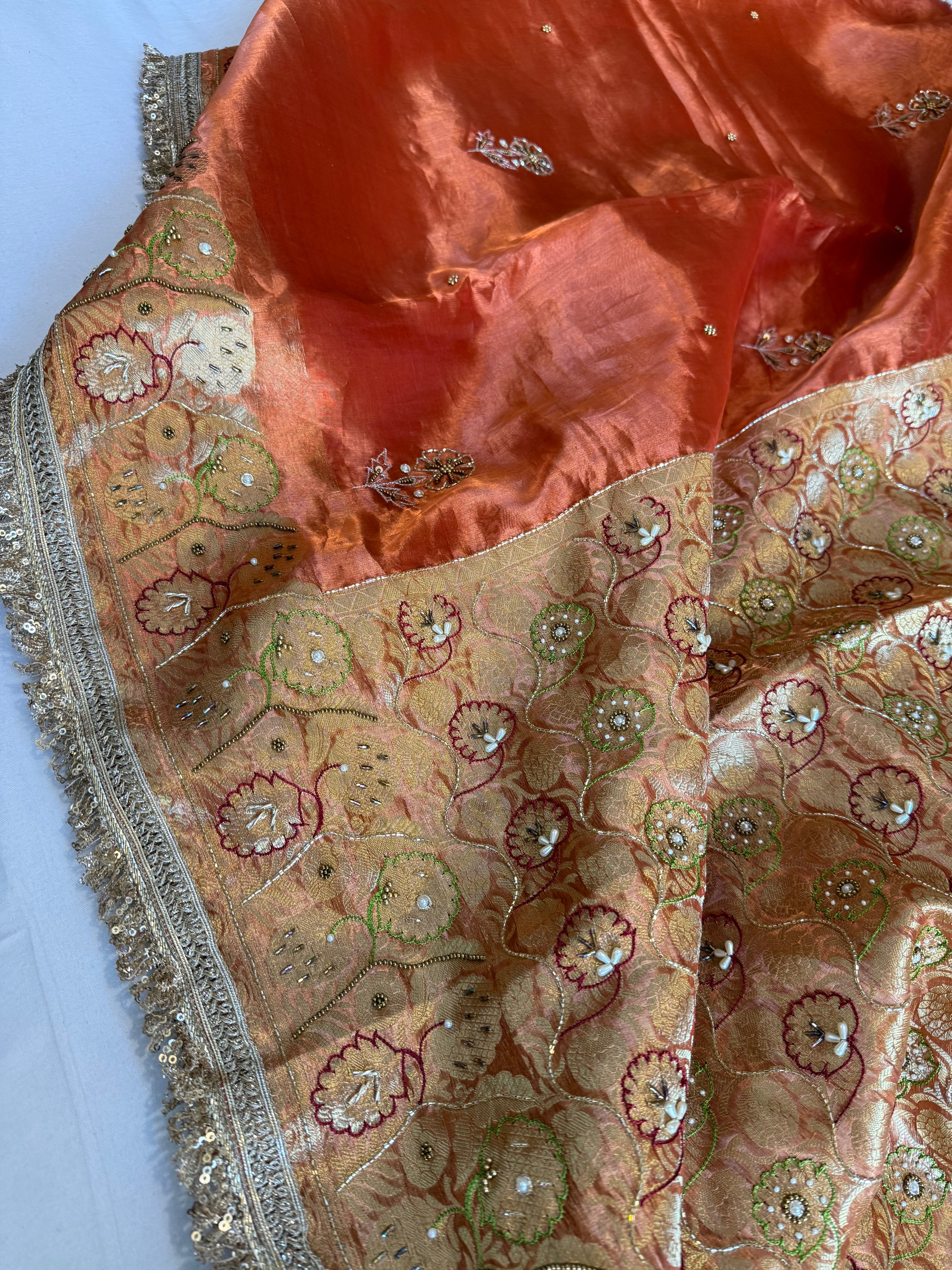 ✨गुलाबी और लाल साड़ी edit✨ ( peach shade )