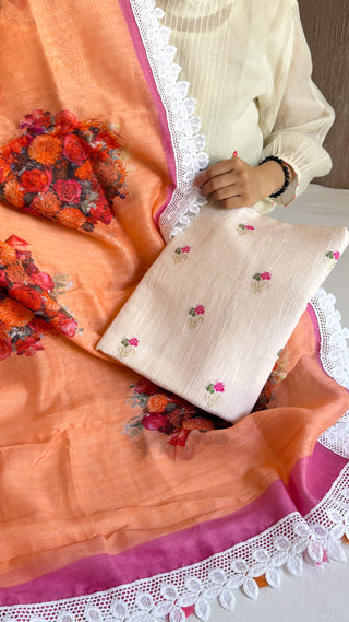 Banarasi mul cotton meenakari kadhwa buti suit set