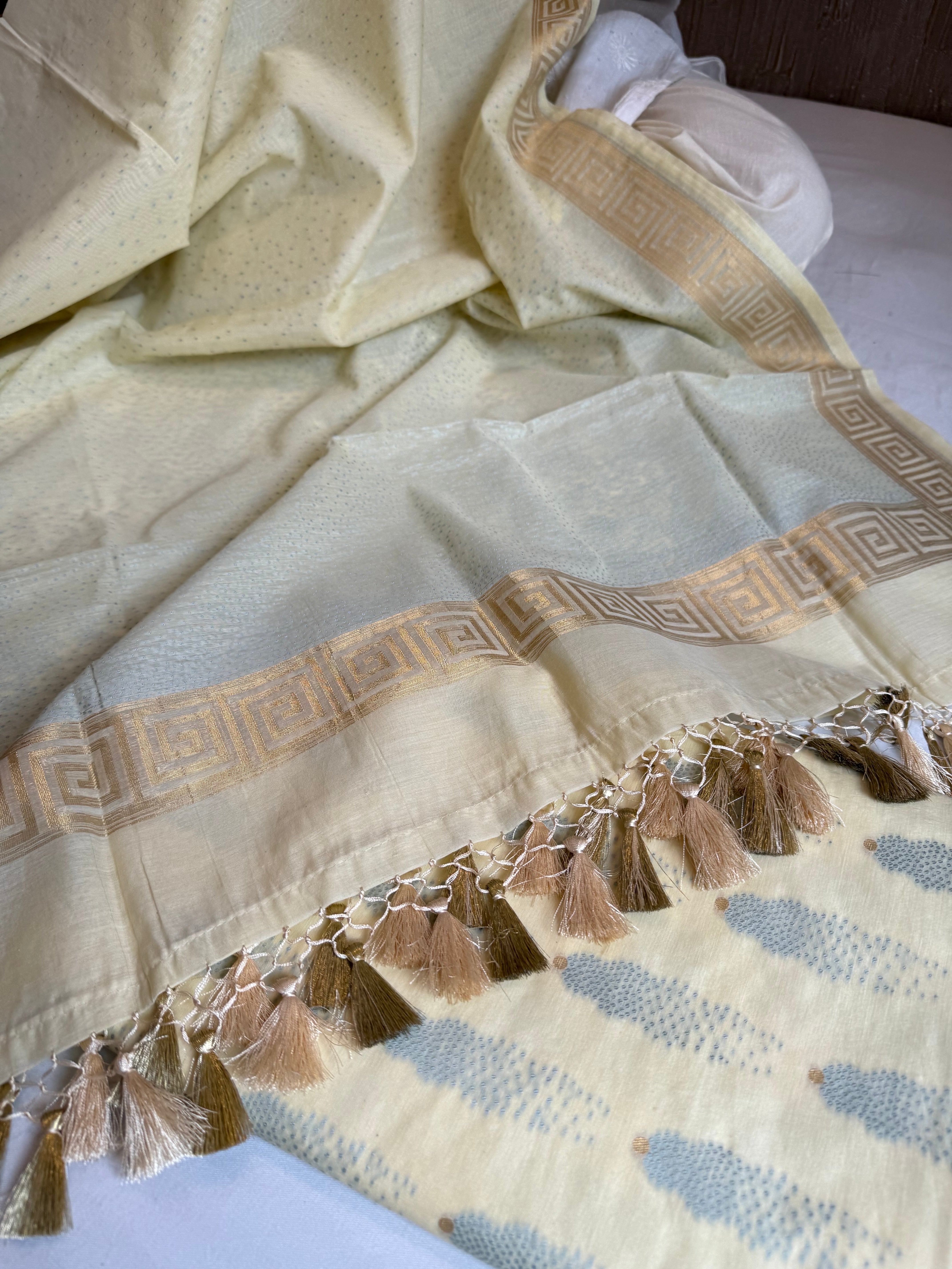 Banarasi cotton resham meenakari suit set