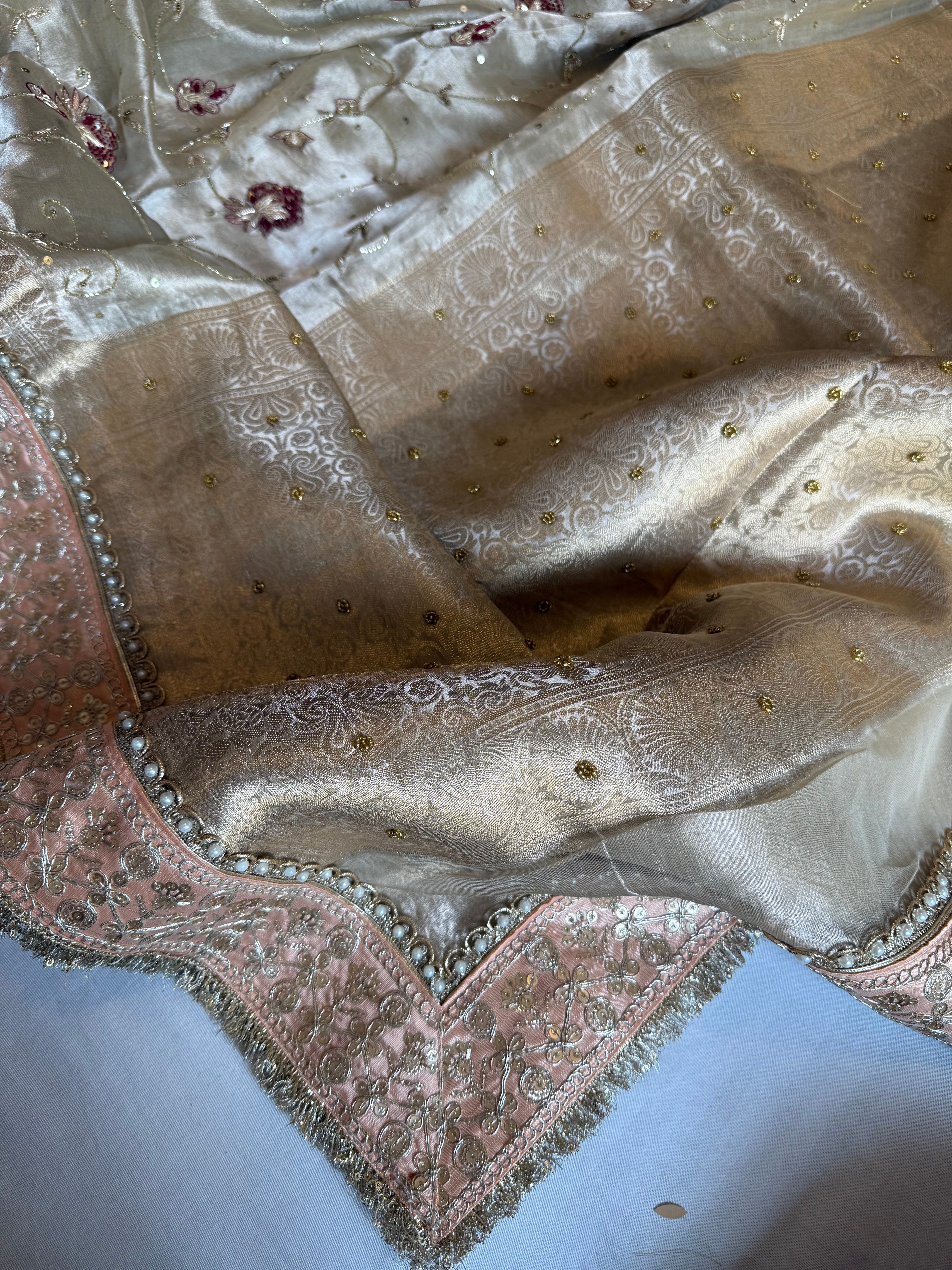 Kutchi inspired “sheesham edit” mirror work and meenakari zardozi hand embroidered sarees