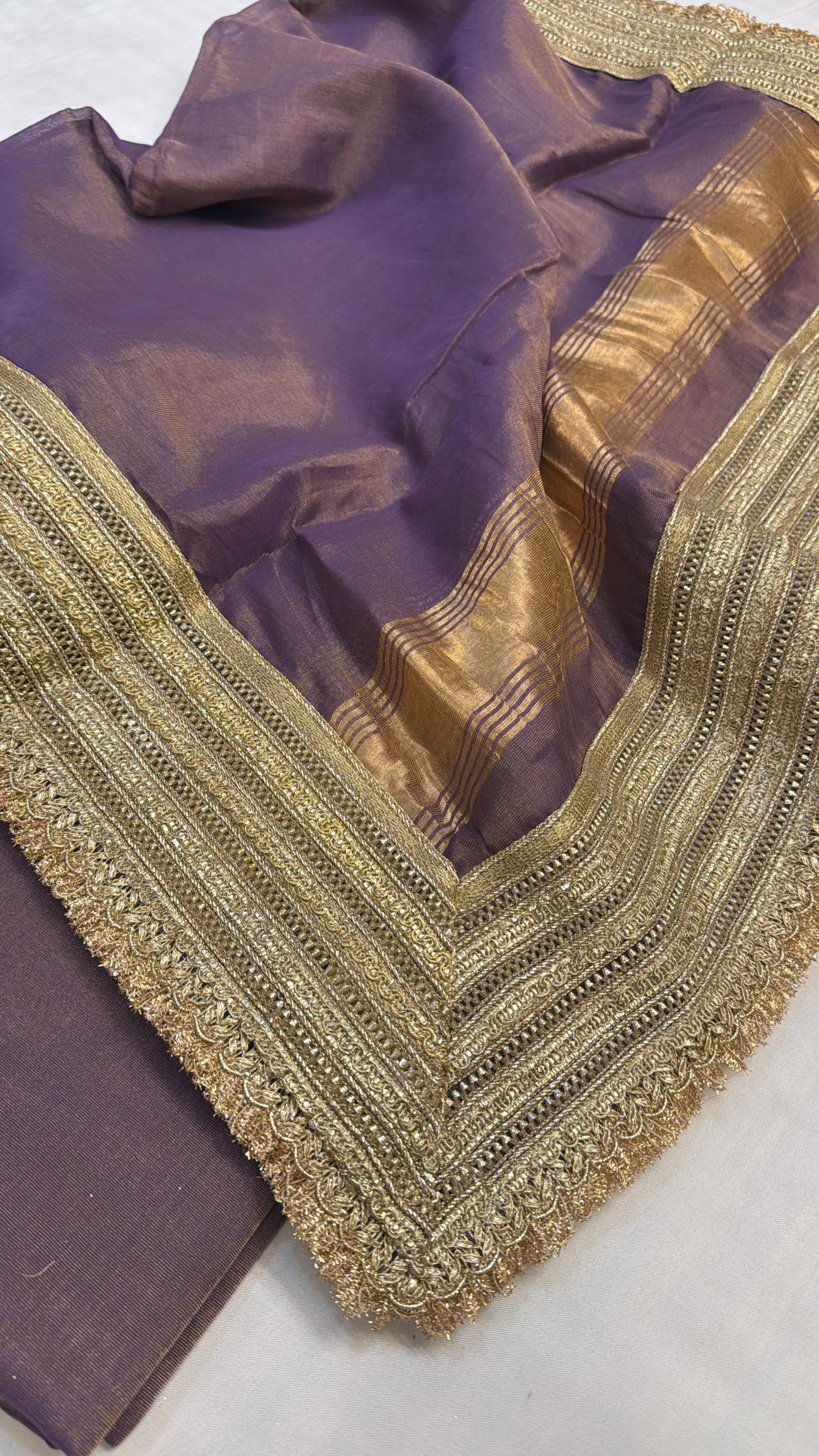 Mul cotton tissue banarasi suit set