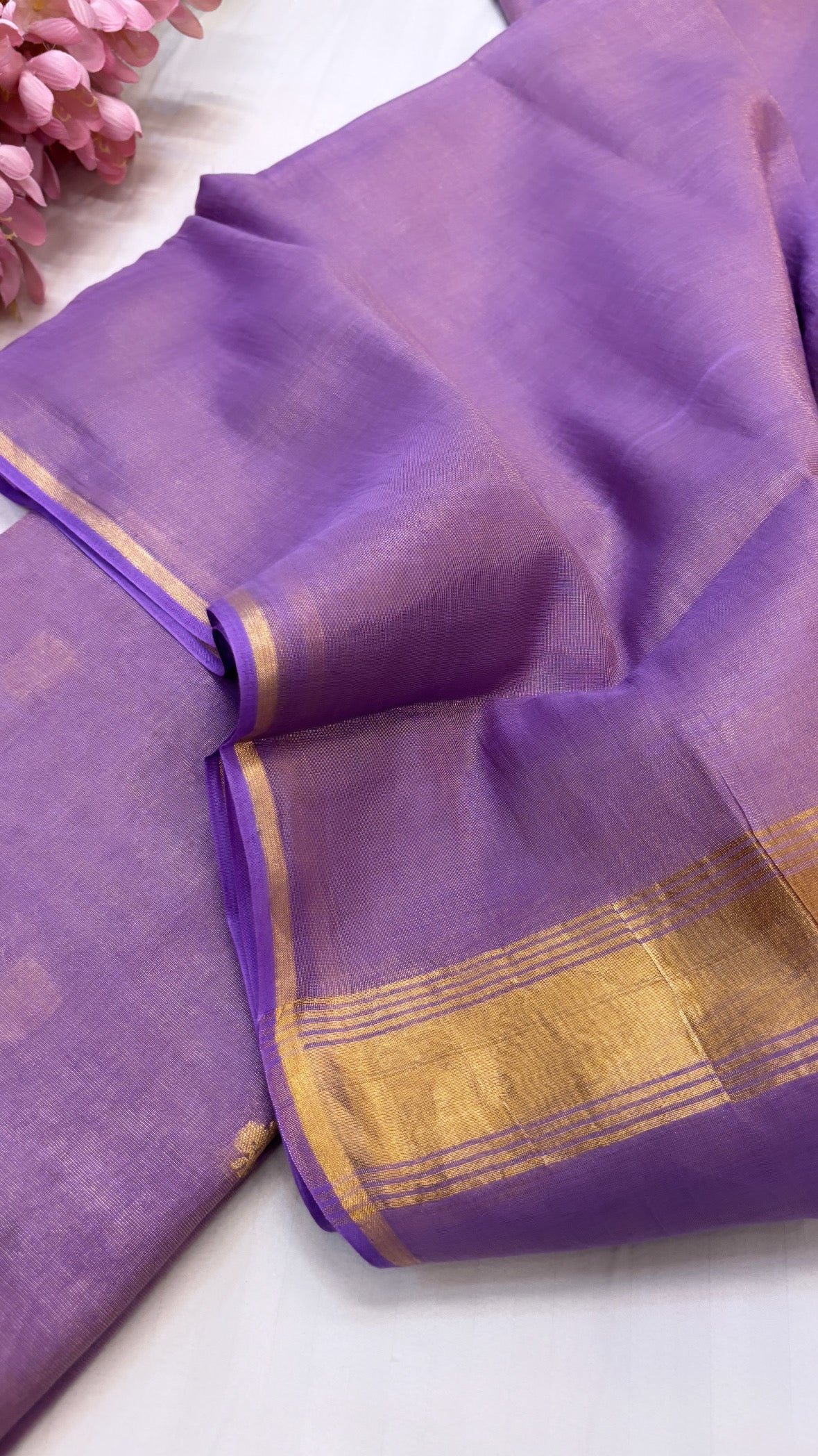 Gul-bahar purple mul tissue suit set