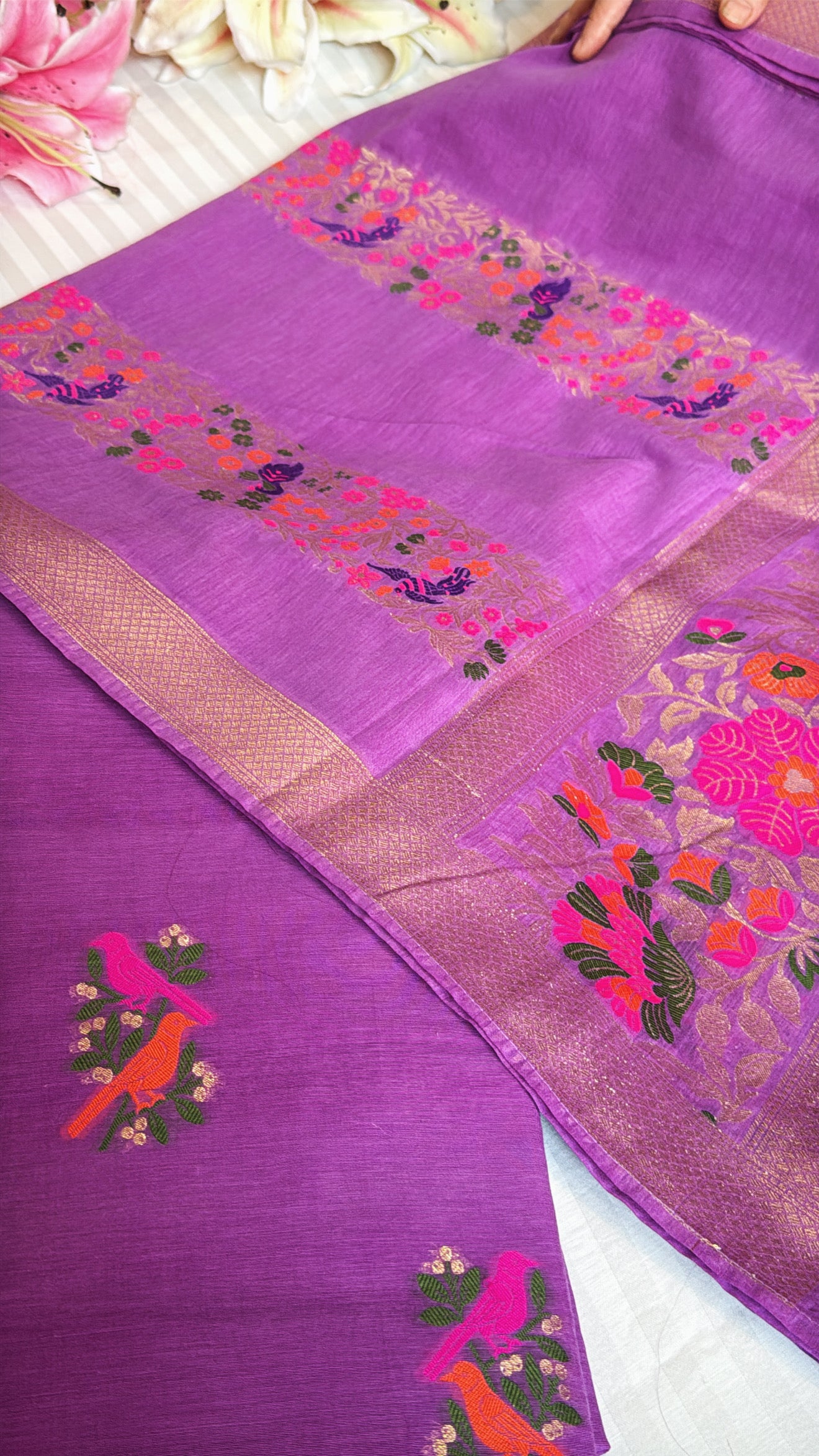 Banarasi cotton silk meenakari kadhwa suit set