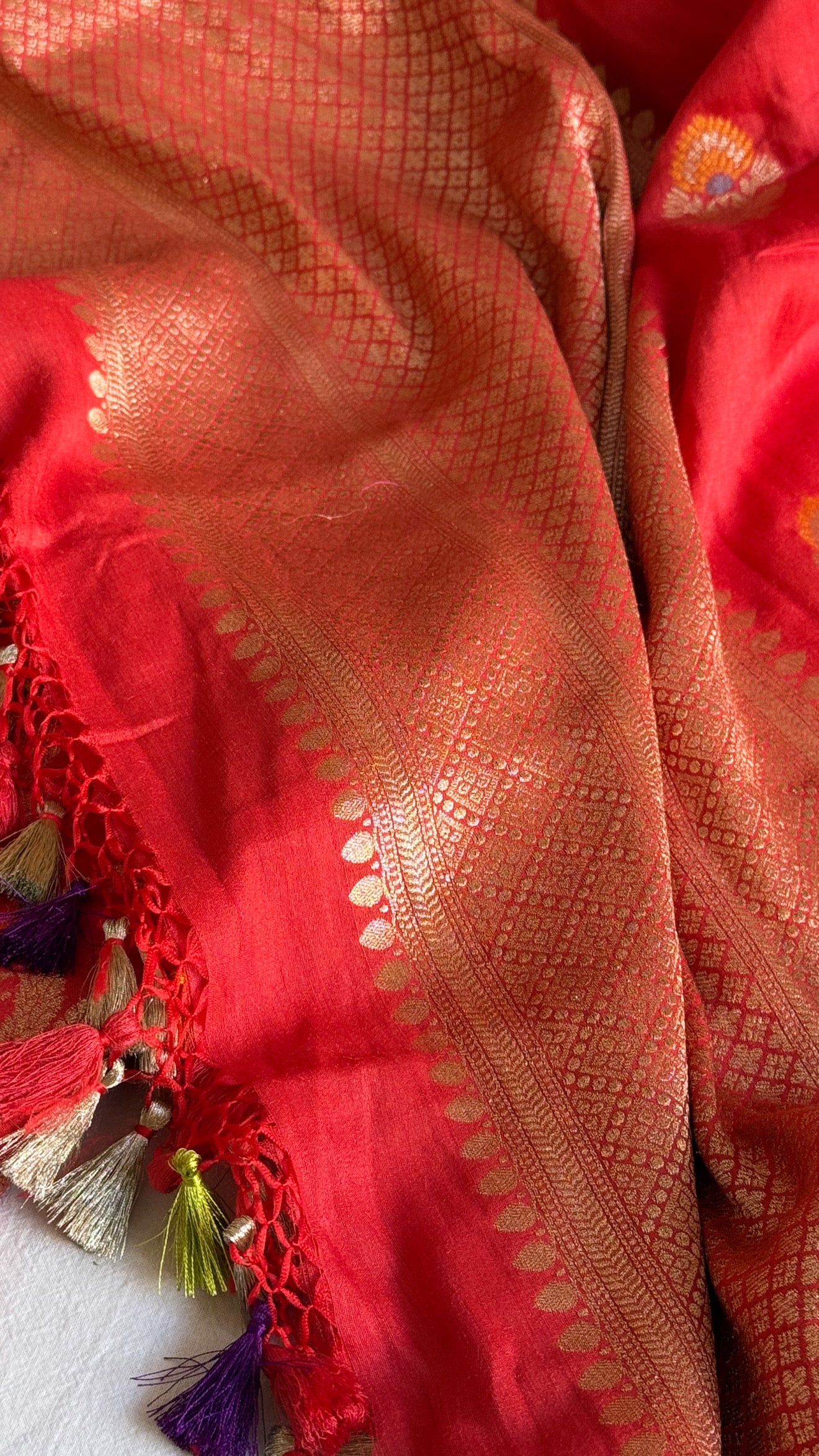 Moonga silk rustic kadhwa jungla brocade meenakari suit set