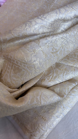 Moonga silk kadhwa dyeable brocade fabric