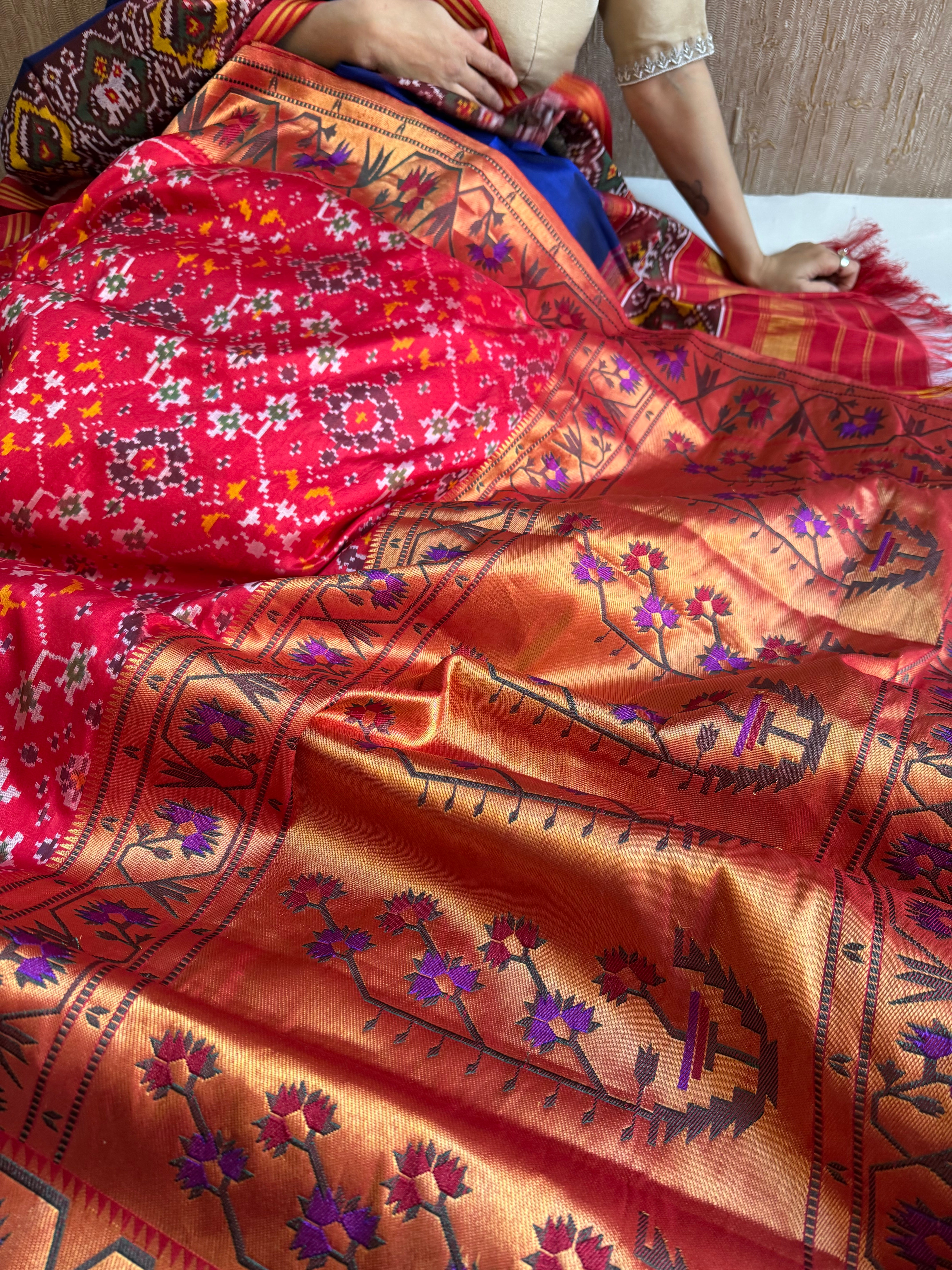 Banarasi ikkat patola kadhwa paithani border saree