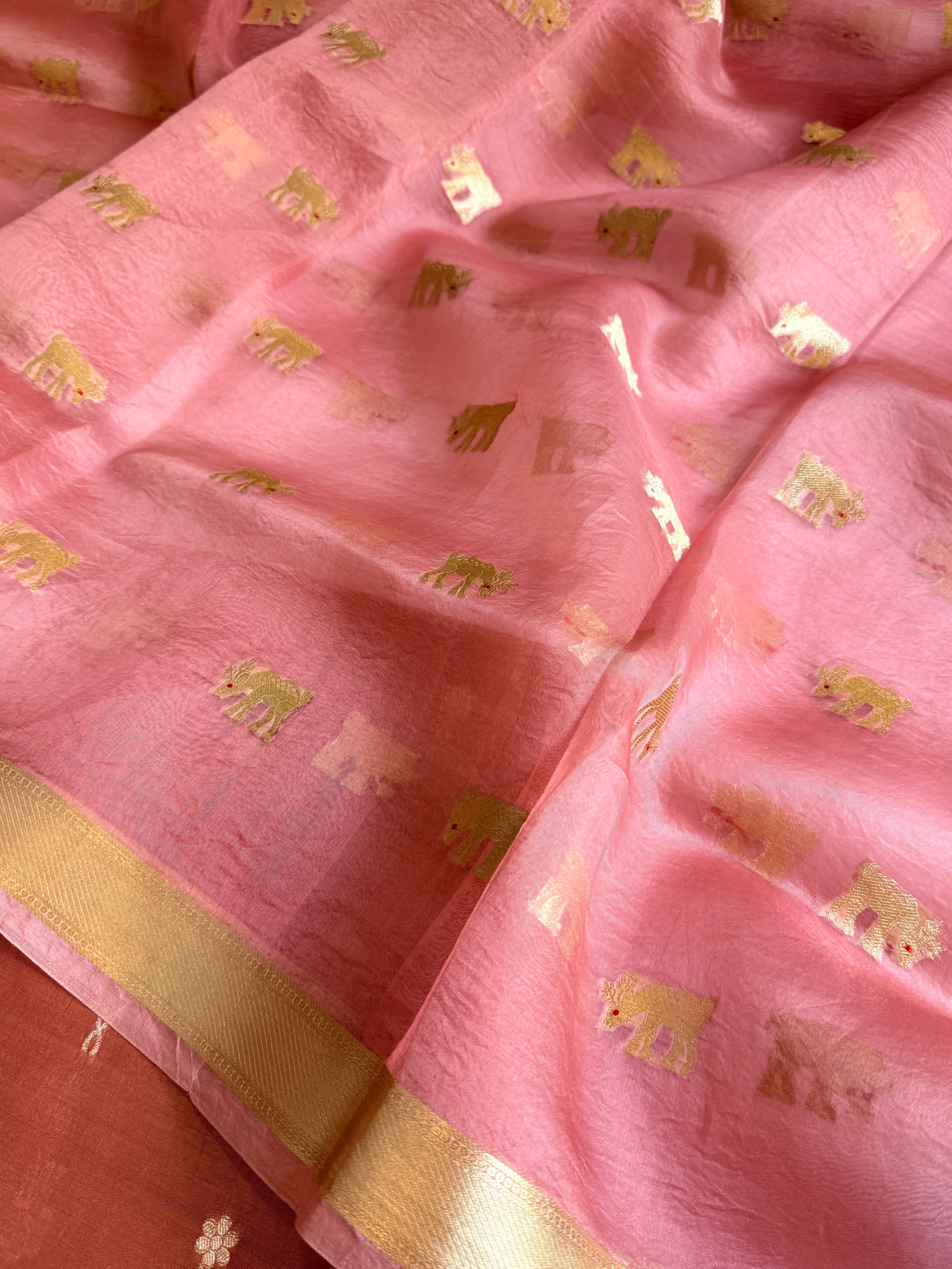 Summer suit sets - Spun chiniya silk kadhwa buti kora silk duppata suit sets