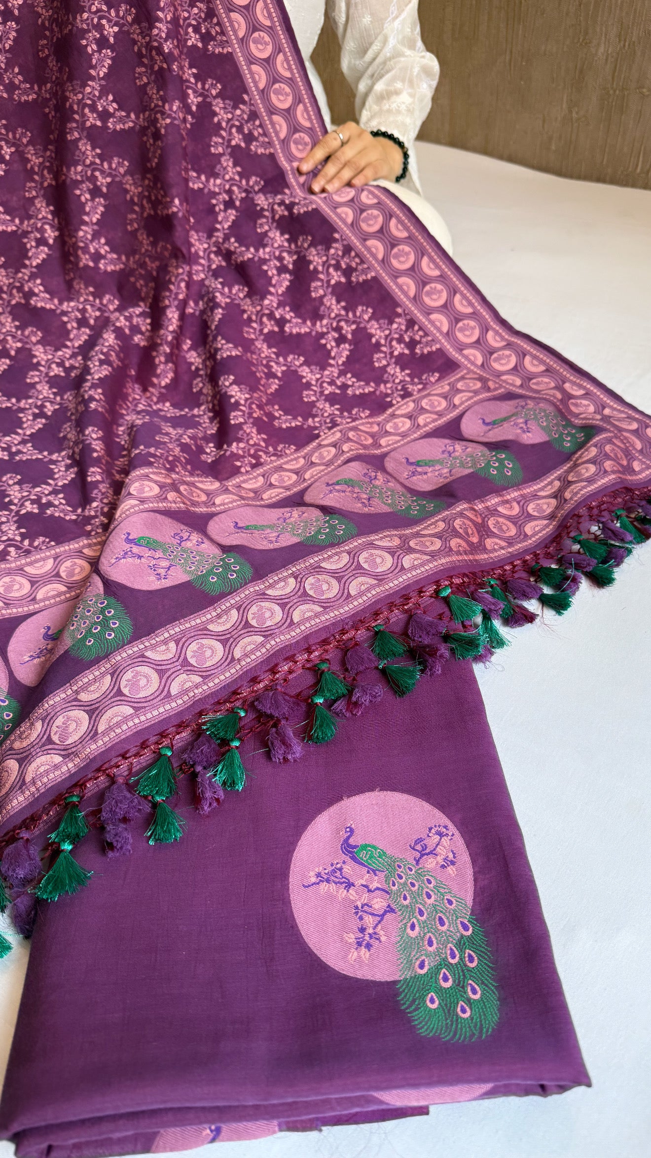 Banarasi cotton resham meenakari suit set