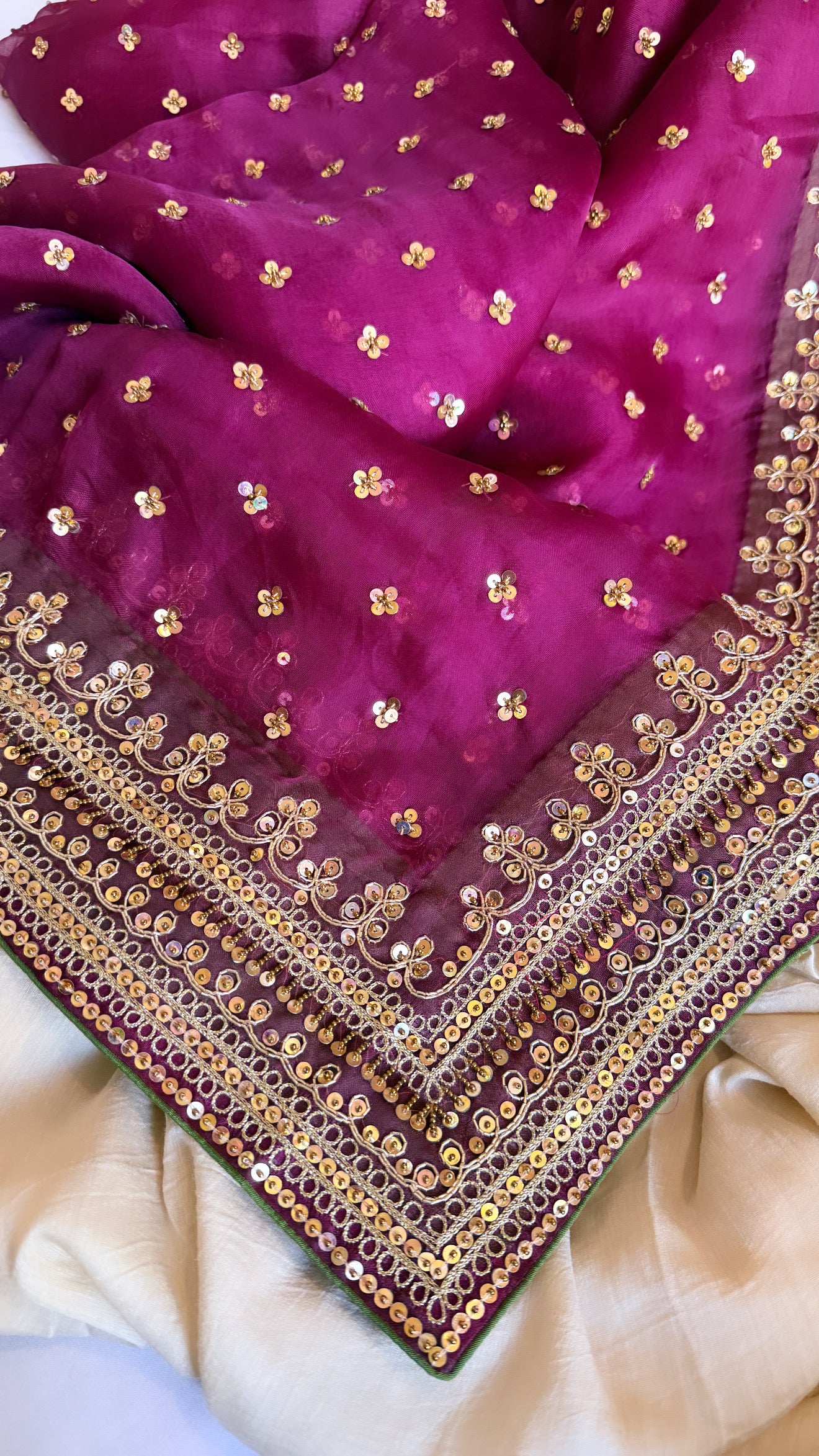 Jahnvi kapoor inspired banarasi kora silk kadhwa hand embroidered saree