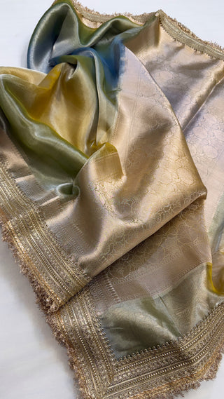 Maharani rang-birangi multicolour shaded tissue silk saree