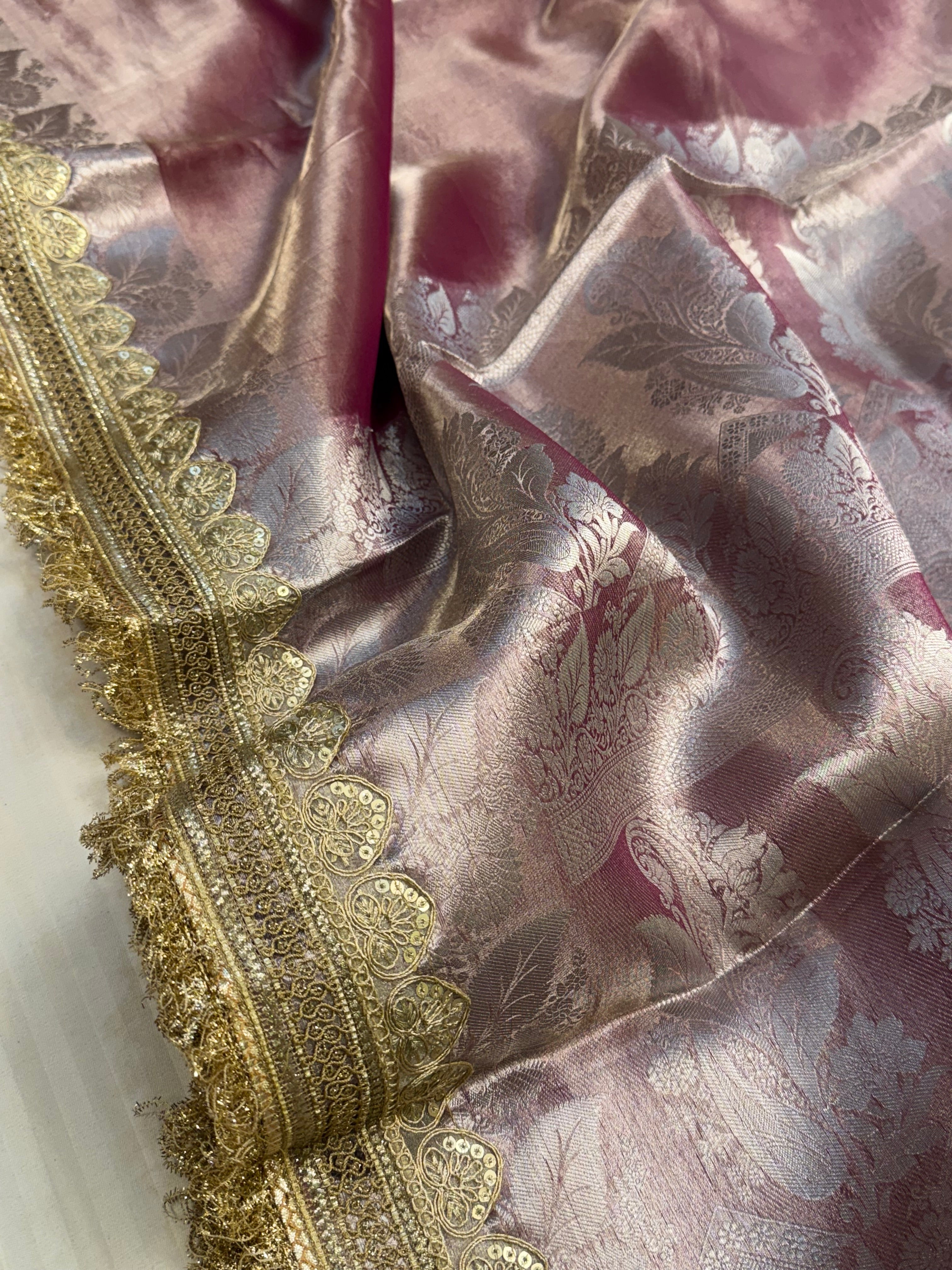 Maharani rang birangi shaded multicoloured tissue silk kadhwa saree