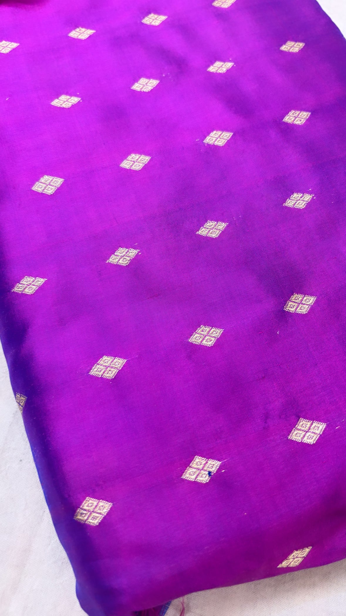 Magenta purple katan silk fabric