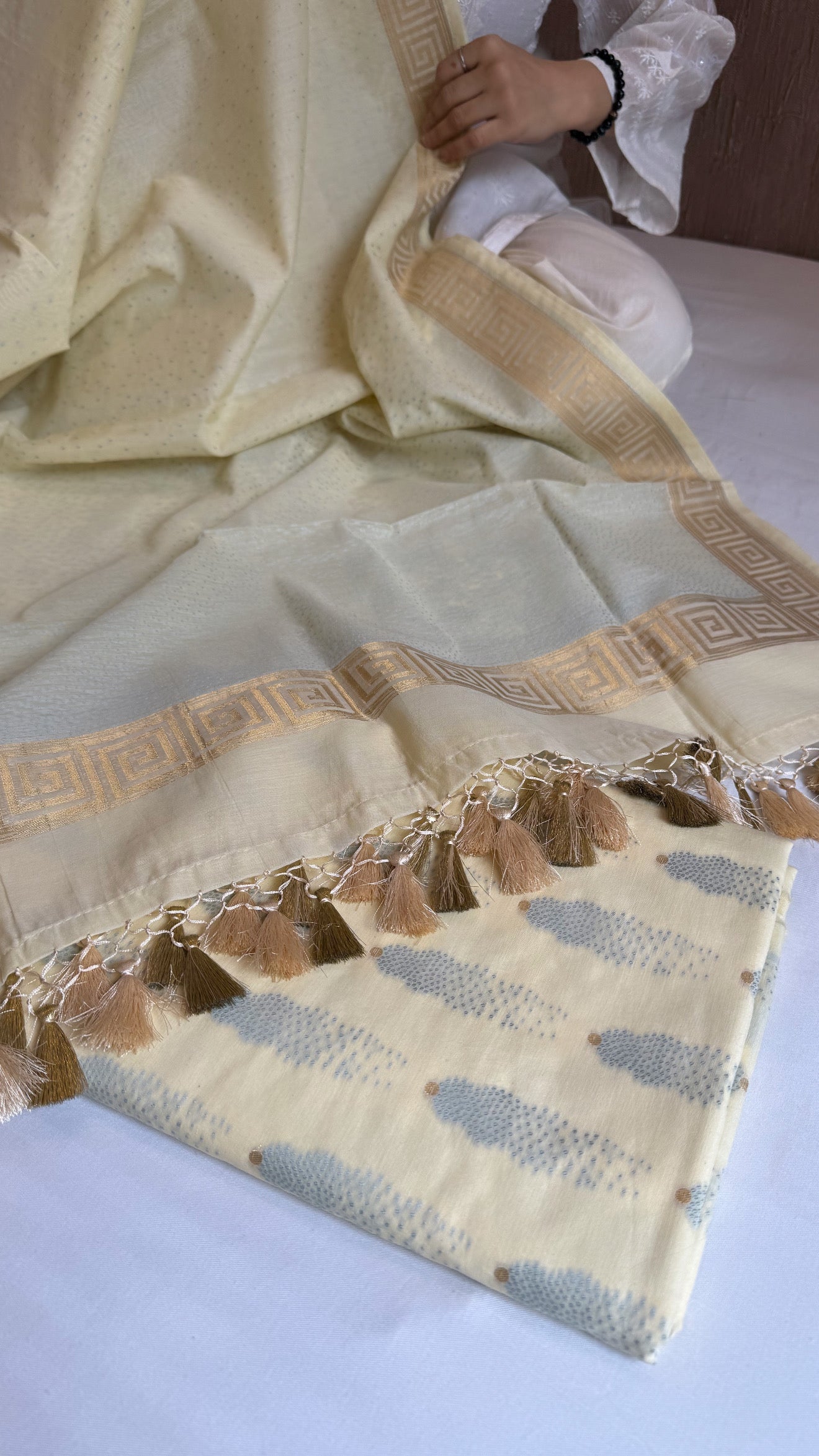 Banarasi cotton resham meenakari suit set