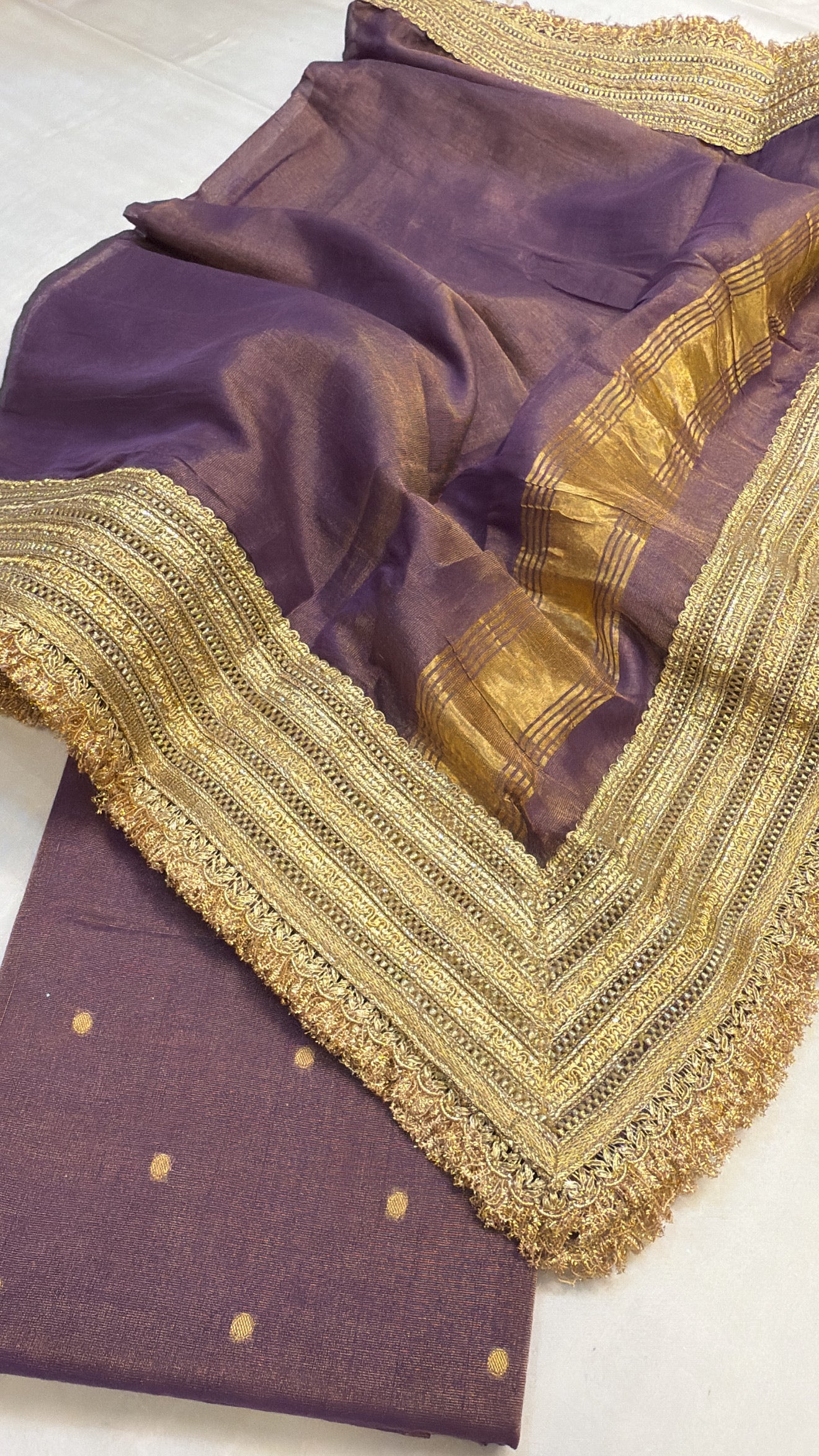 Mul cotton tissue banarasi suit set