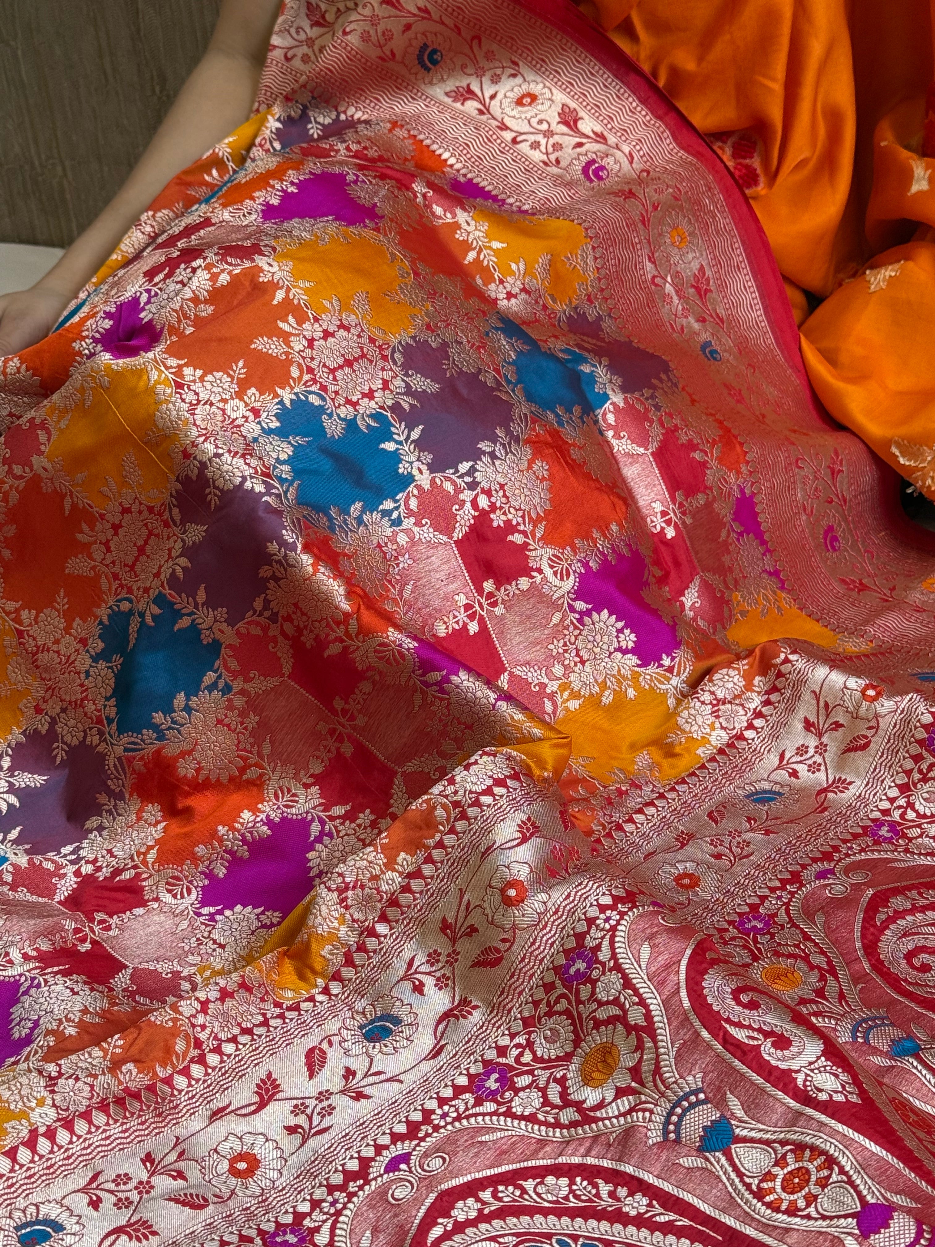 Banarasi traditional katan silk kadhwa rangkaat weaving heritage saree