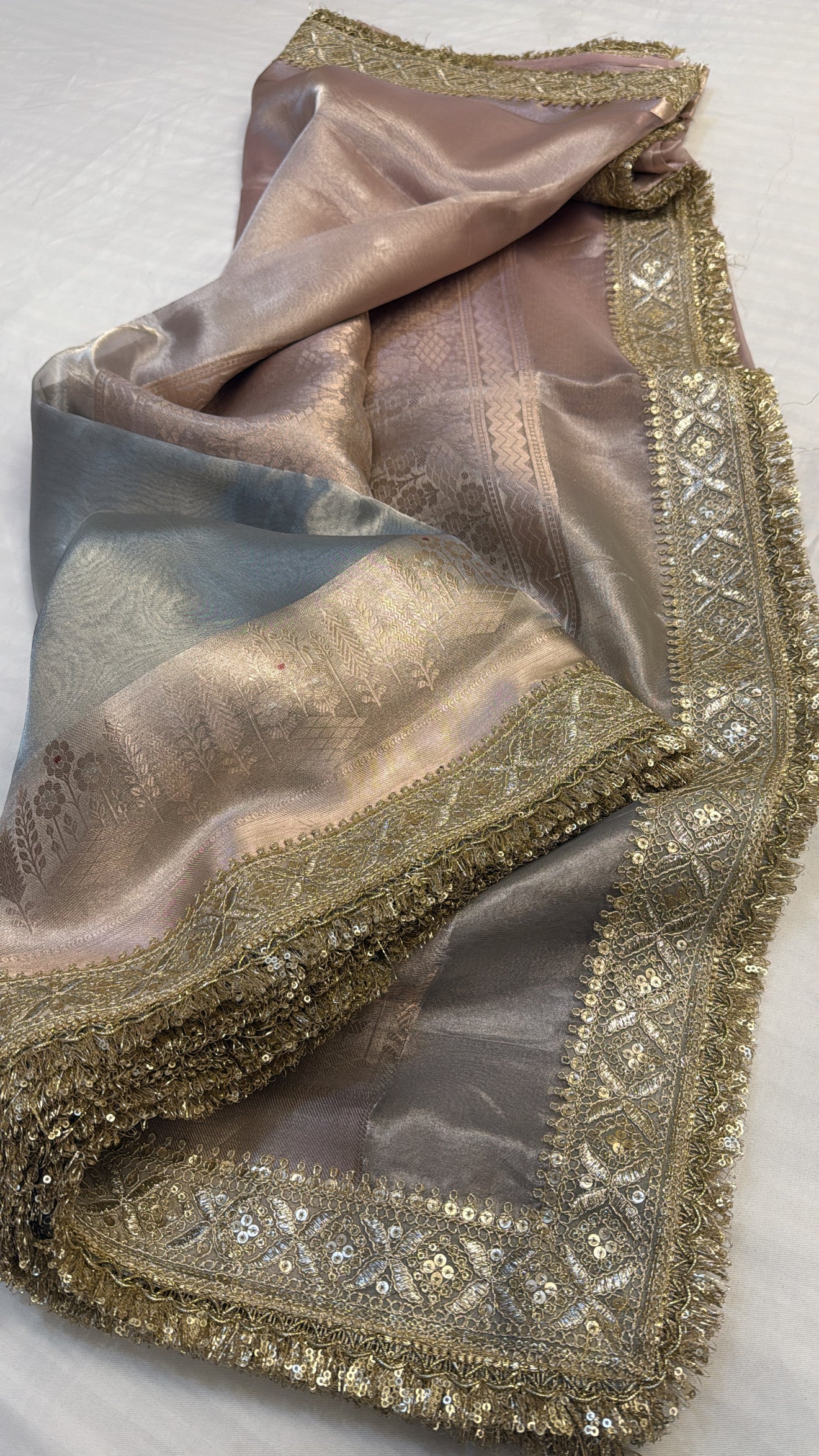Maharani rang-birangi multicoloured shaded kadhwa tissue silk saree