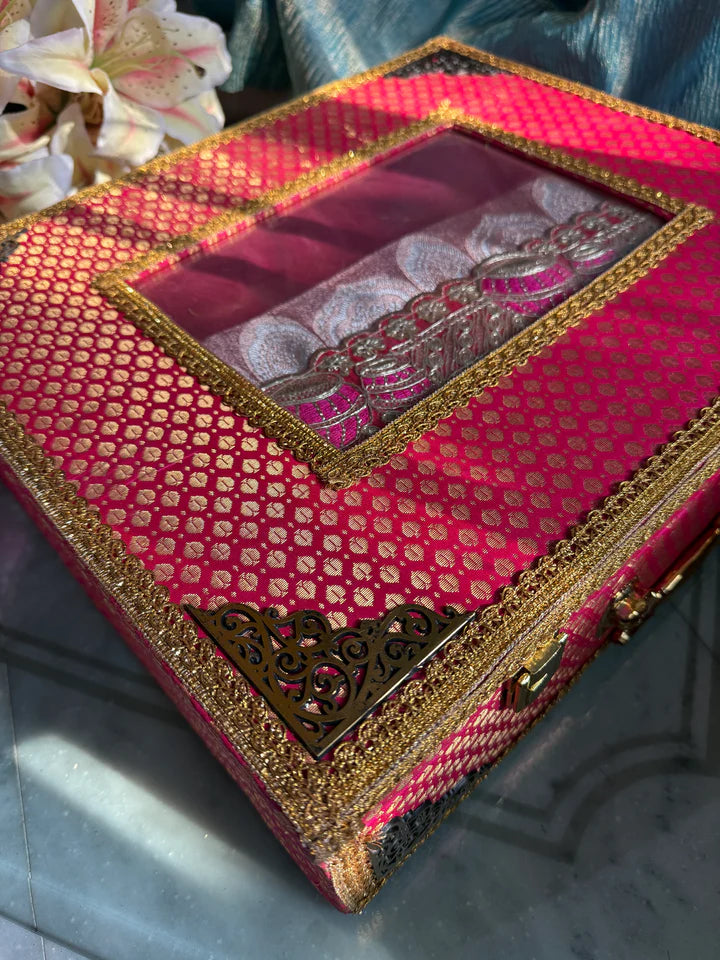 Premium packaging with saree box, saree cover and saree belt