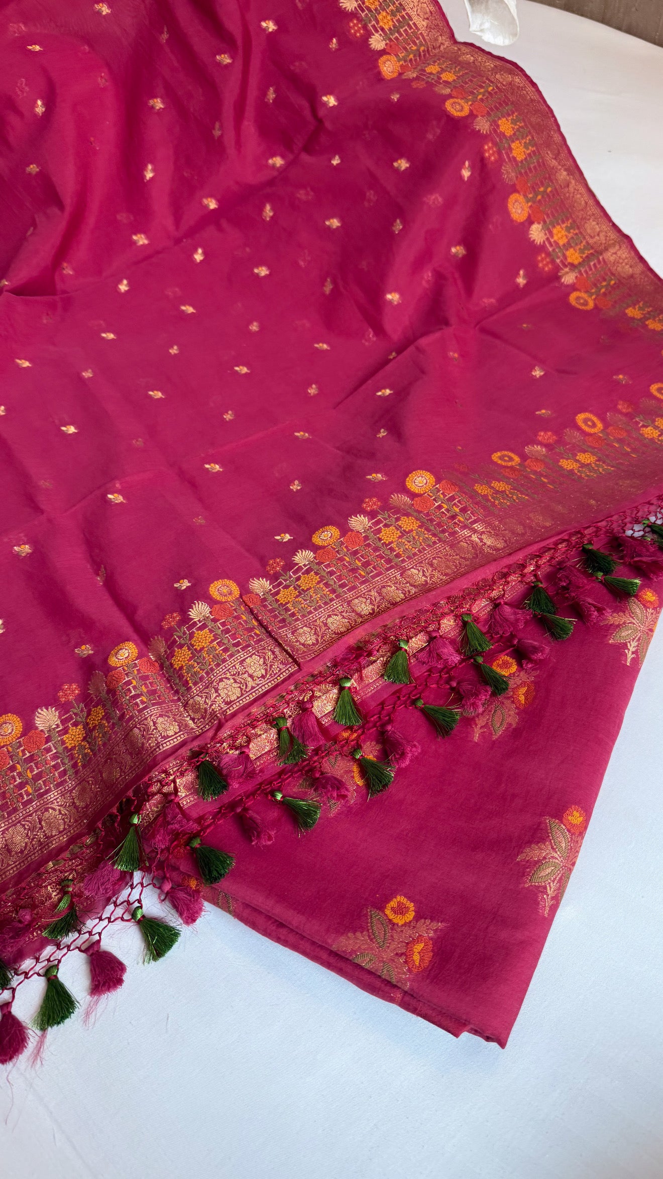 Banarasi cotton resham meenakari suit set