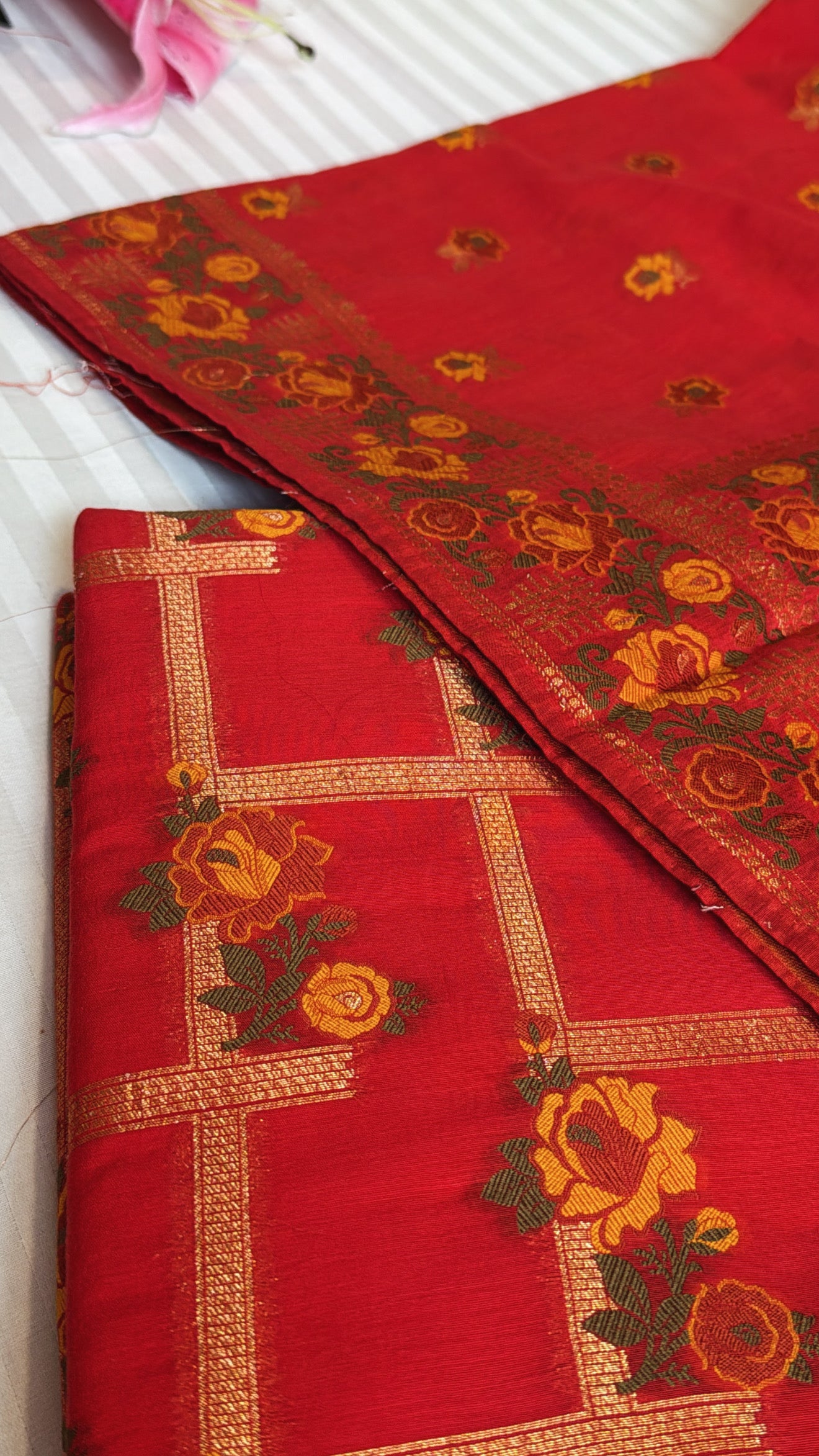 Banarasi cotton silk kadhwa meenakari suit set