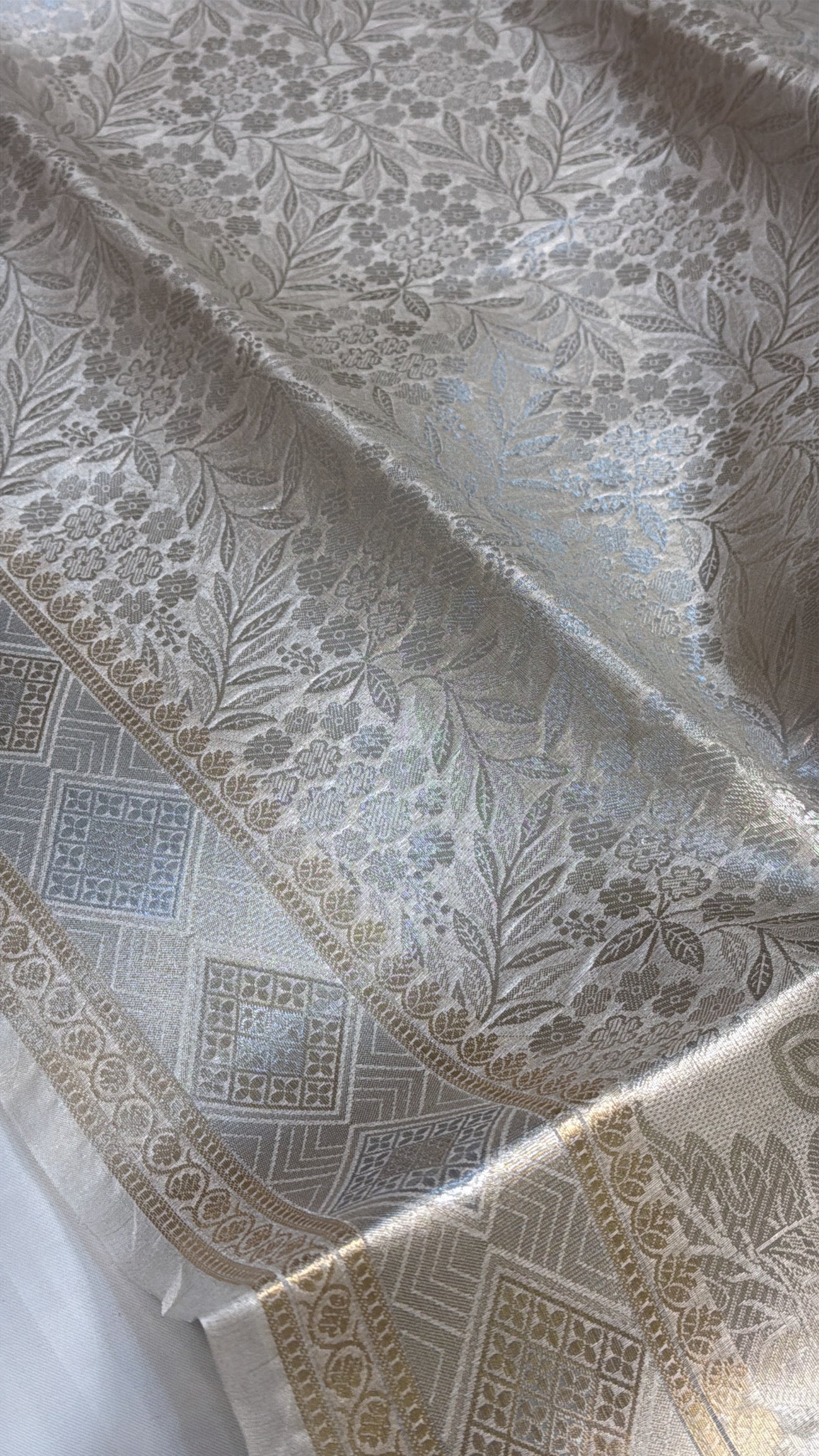 Liquid gold water zari tissue brocade kadhwa saree