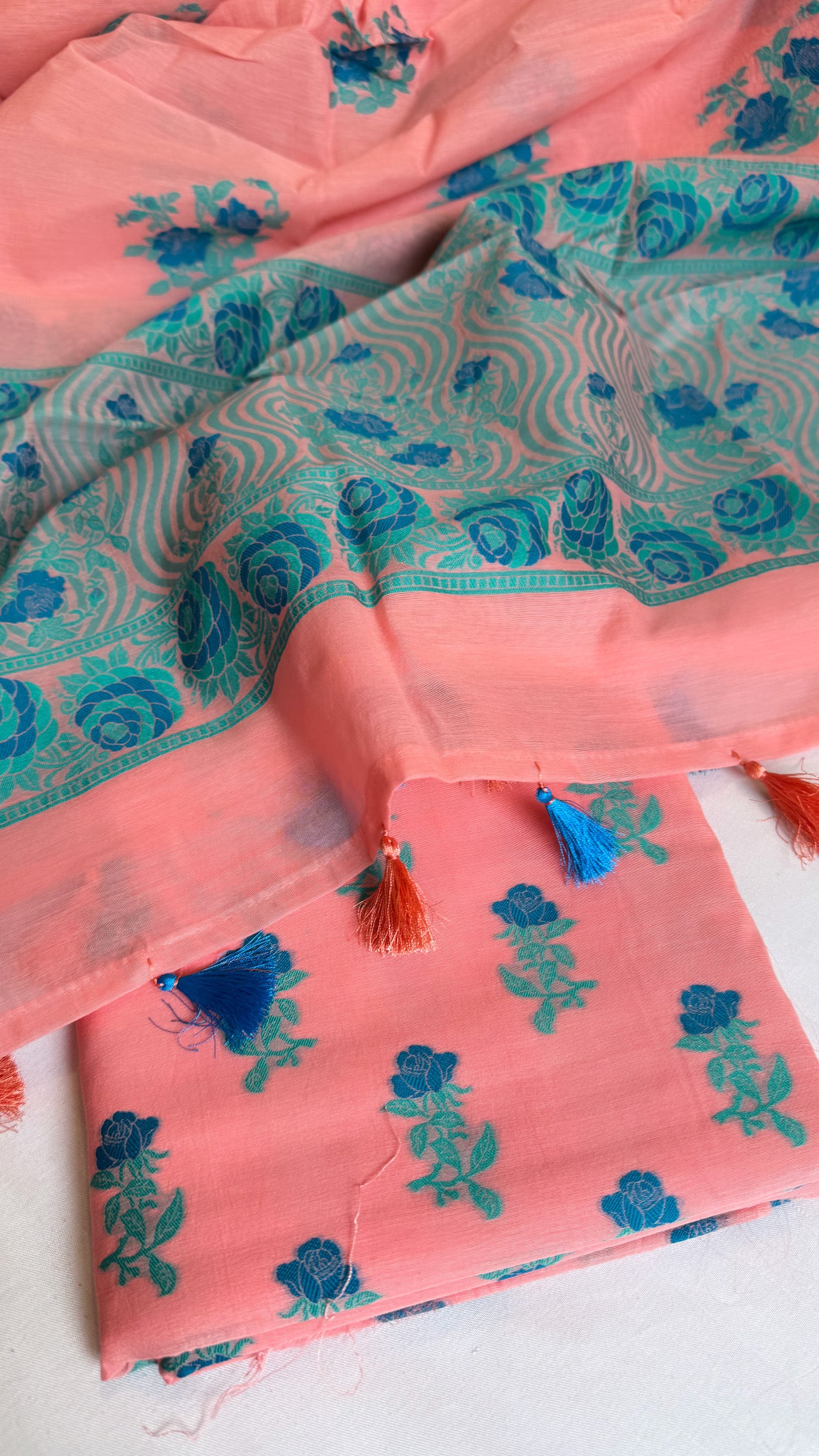 Banarasi cotton resham meenakari suit set