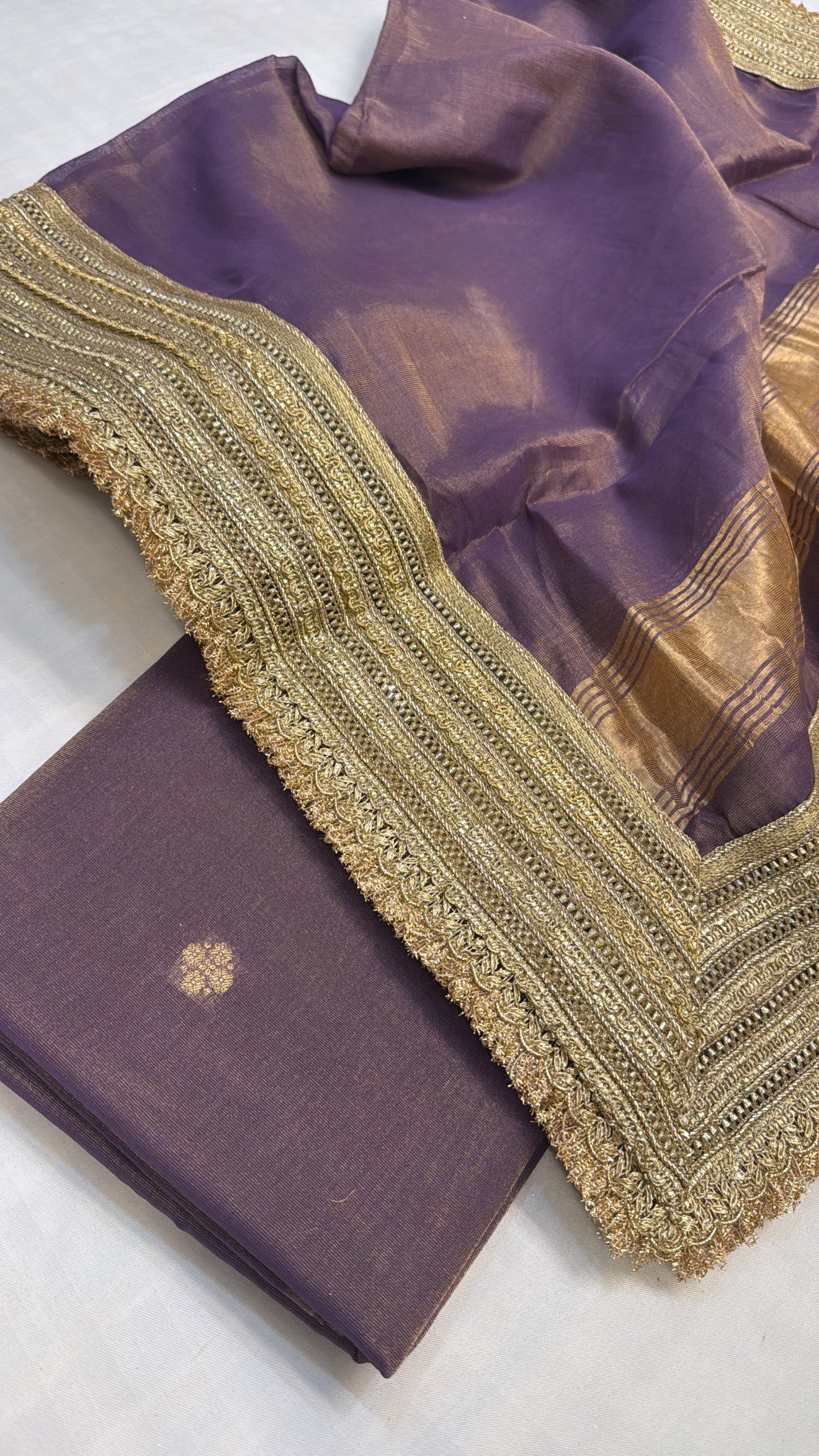 Mul cotton tissue banarasi suit set