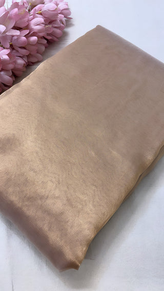 Tissue silk plain golden dyeable fabric