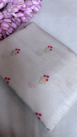 Moonga silk dyeable kadhwa meenedar fabric