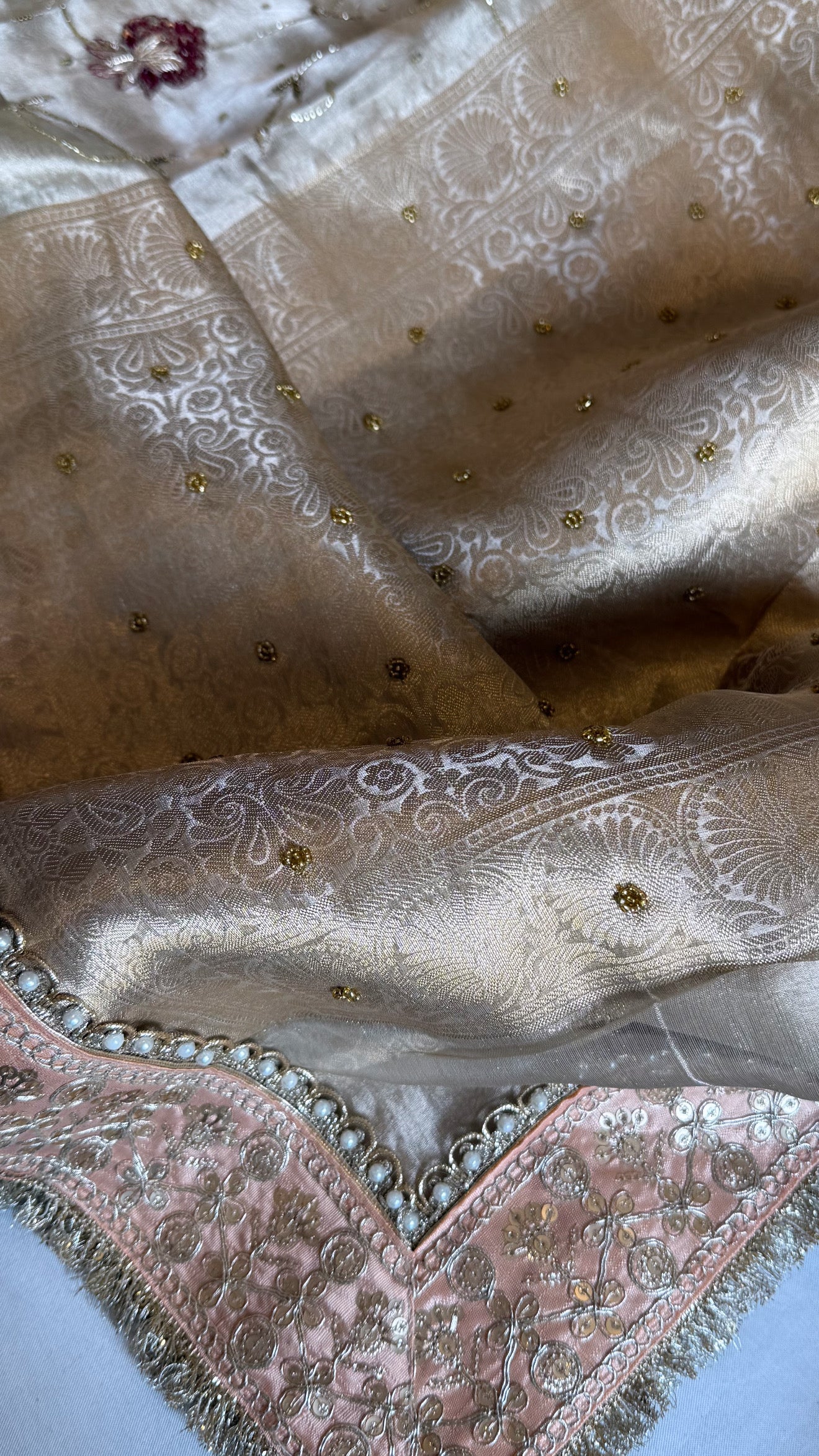 Kutchi inspired “sheesham edit” mirror work and meenakari zardozi hand embroidered sarees