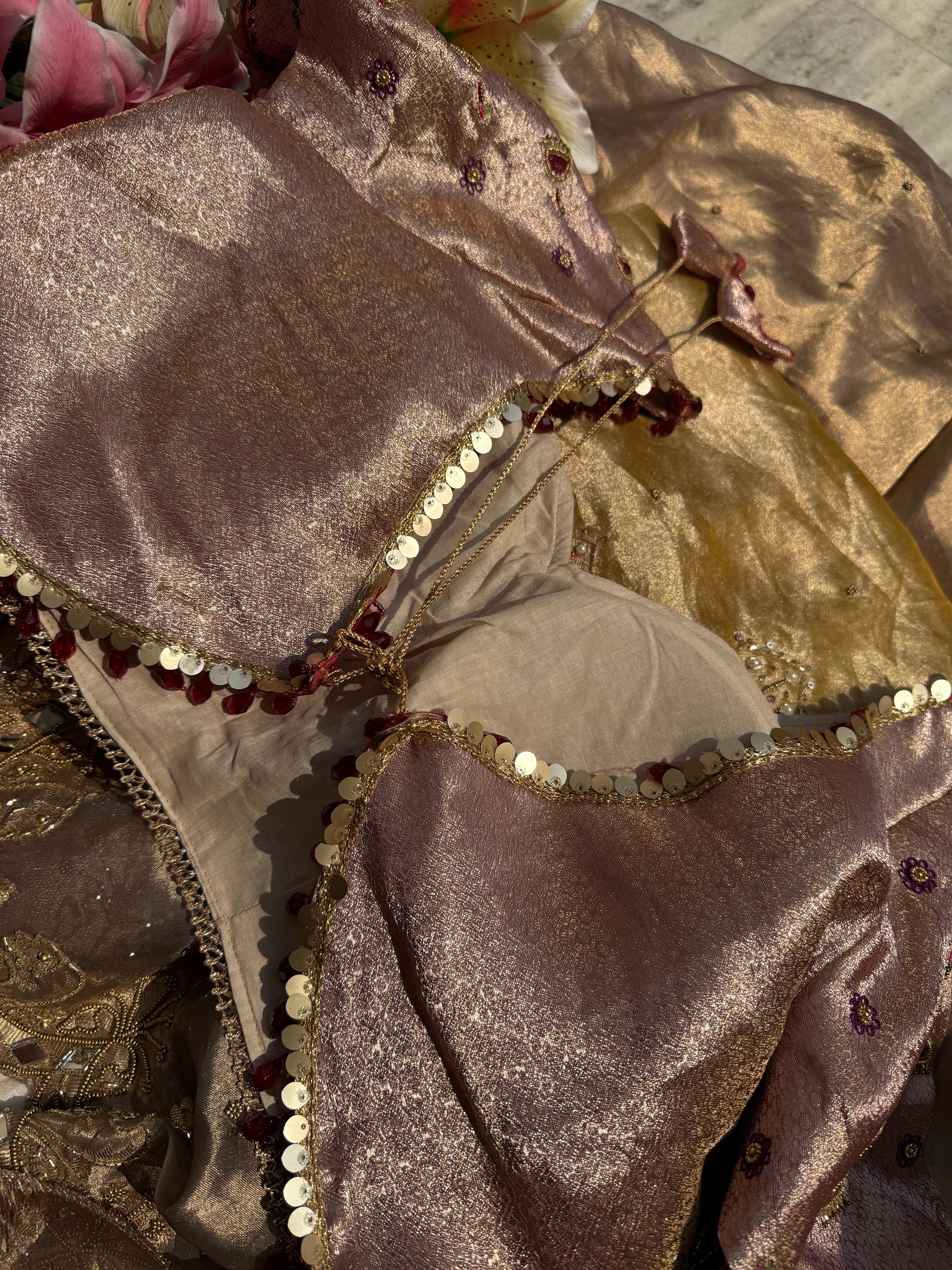 Plum free size tissue silk blouse piece