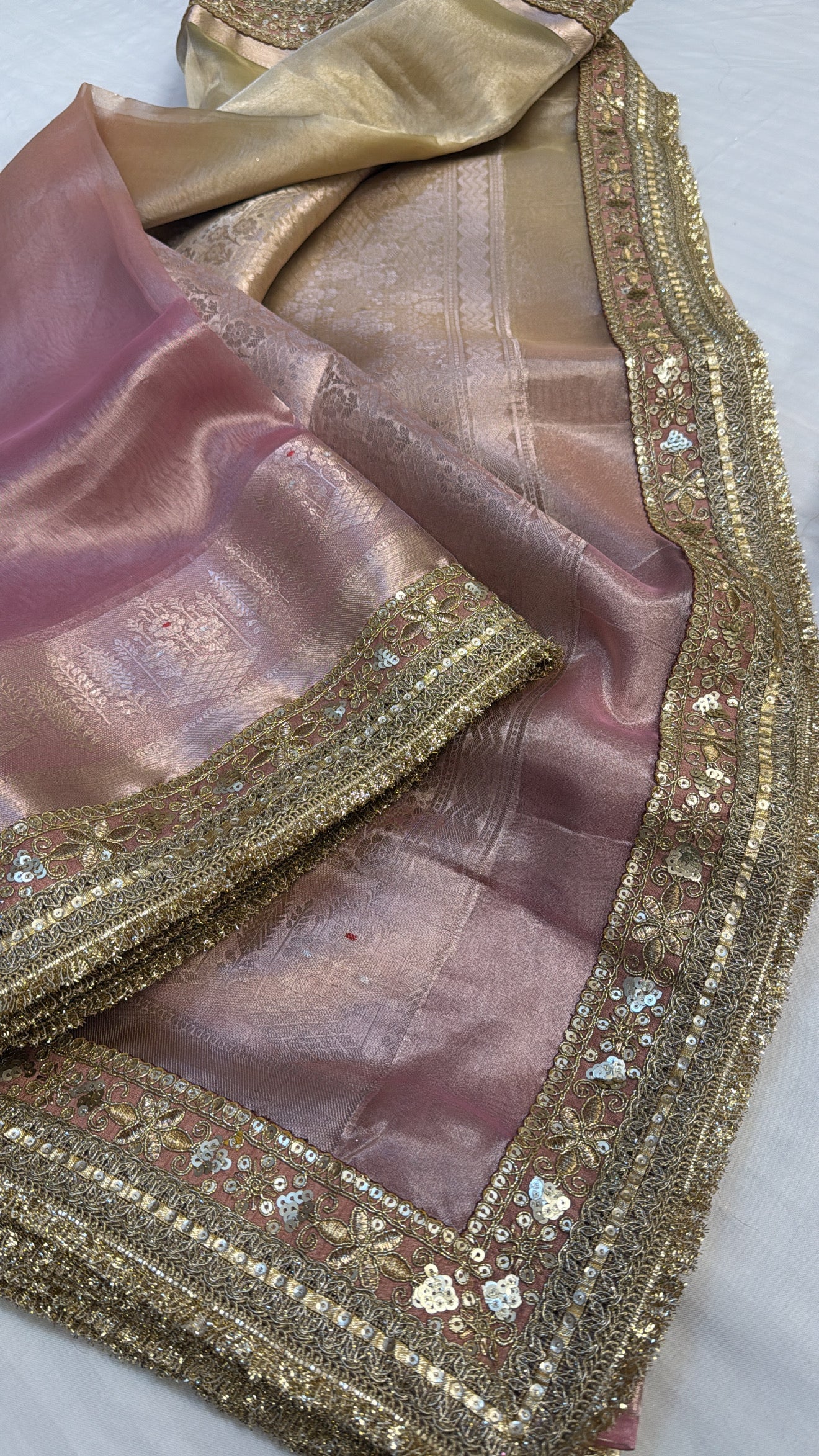 Maharani rang-birangi multicoloured shaded kadhwa tissue silk saree