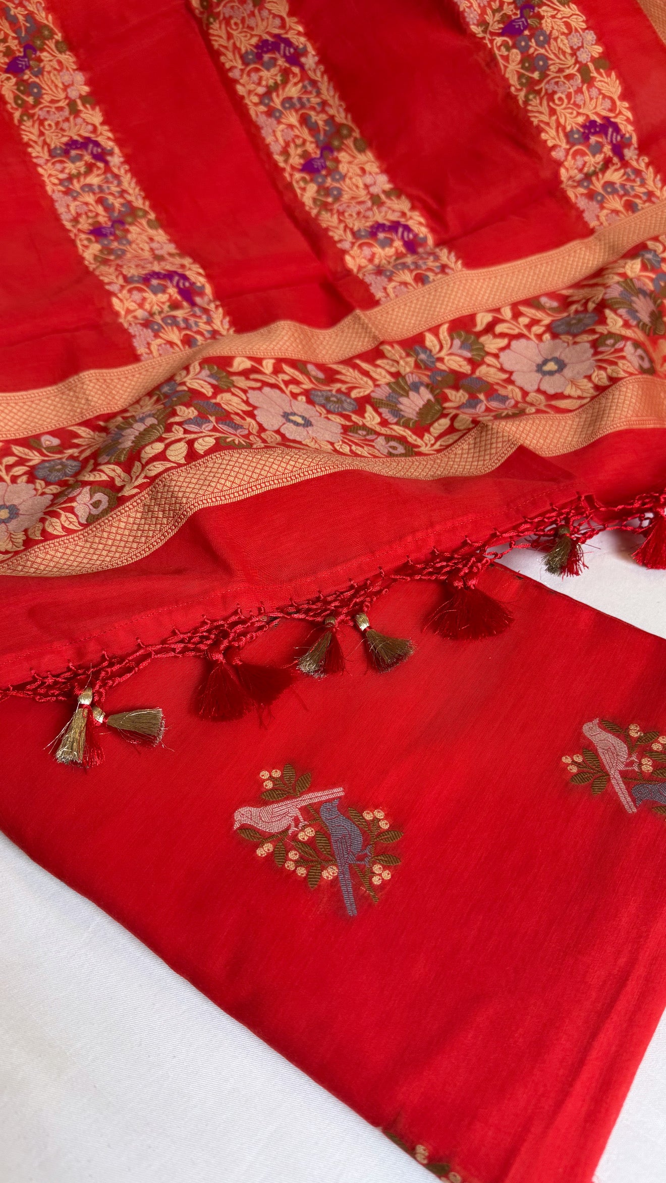 Banarasi cotton resham meenakari suit set