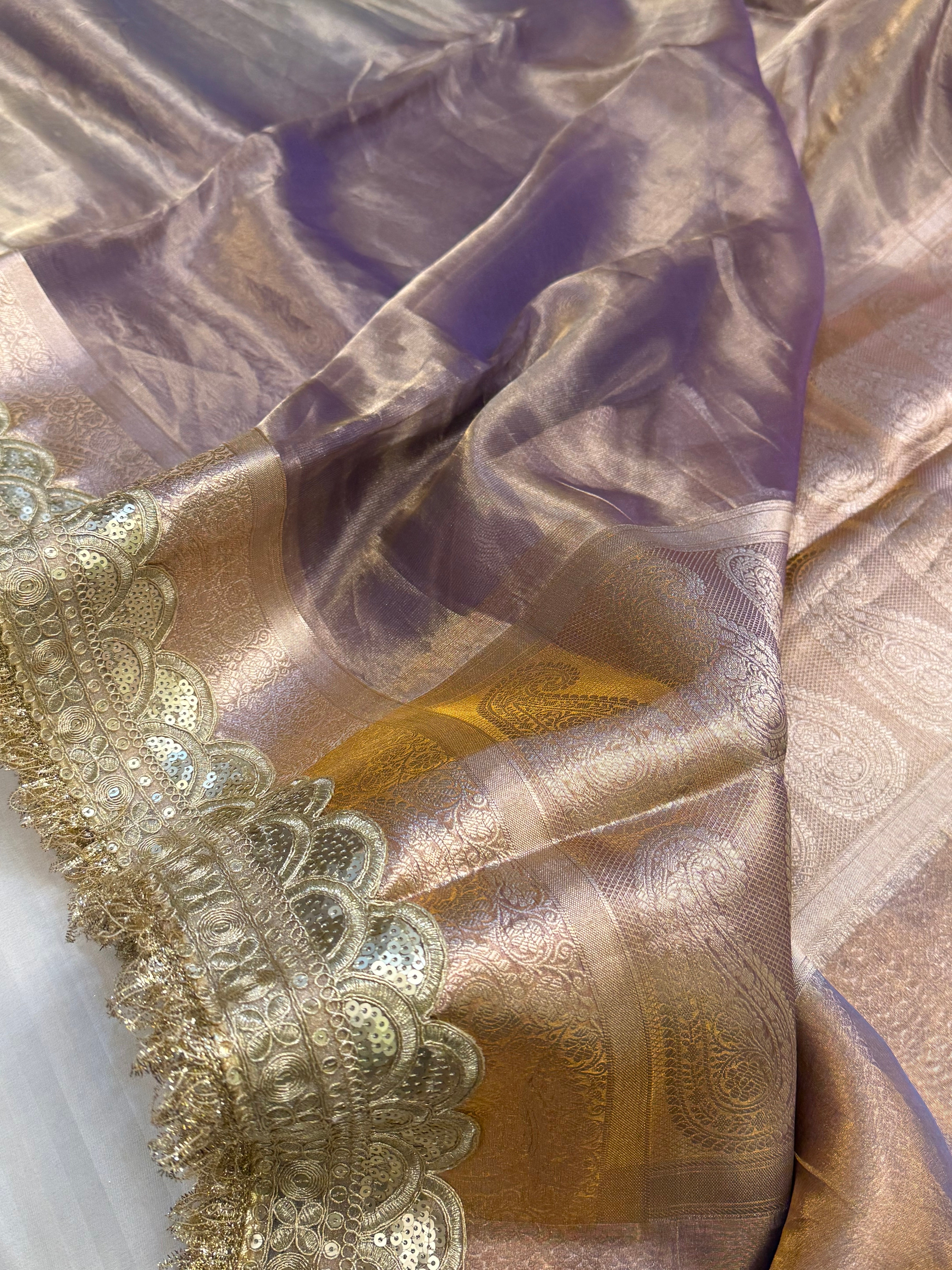 Maharani rang birangi tissue silk shaded multicoloured kadhwa saree